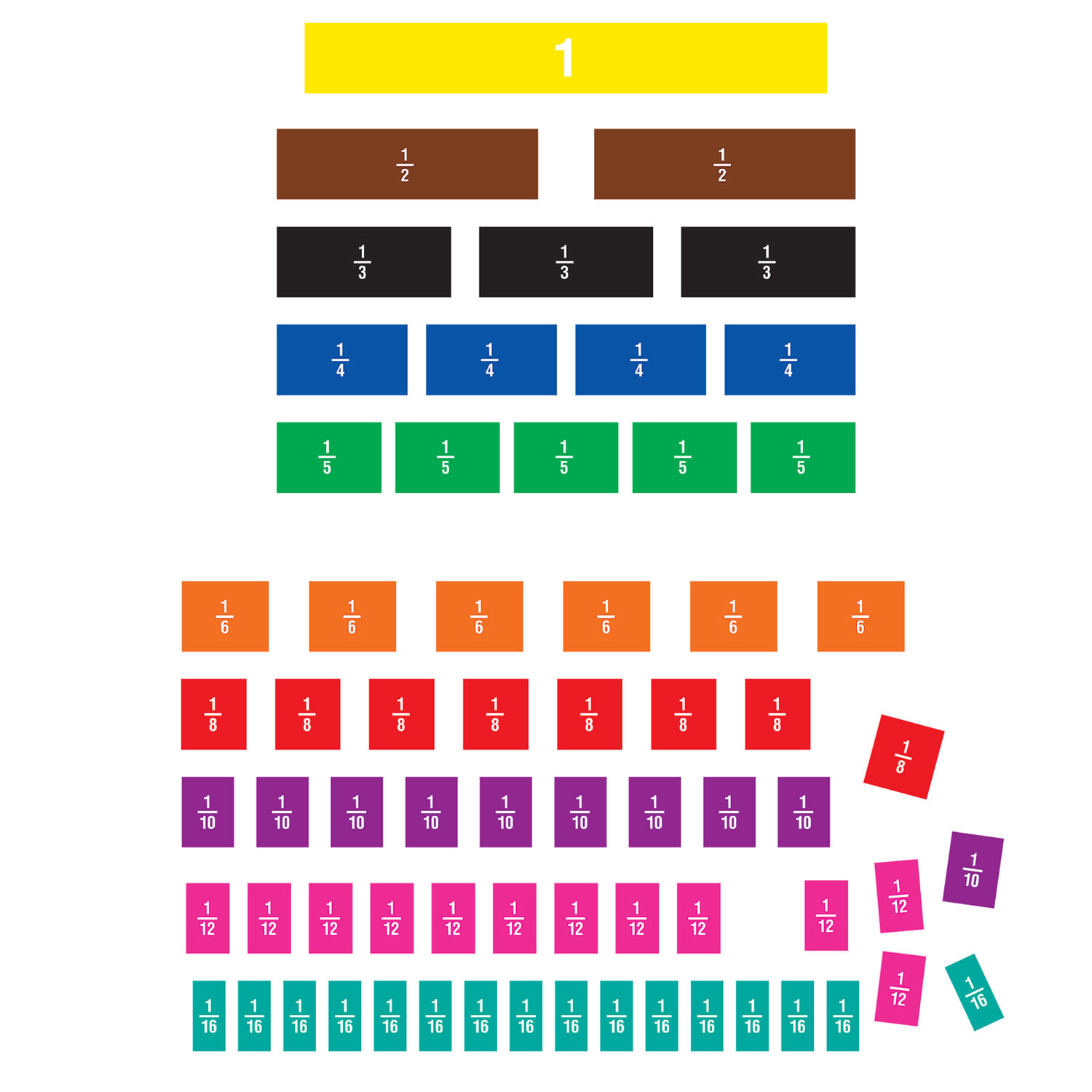 Teacher Created Resources Fraction Tiles Magnetic Accents, 66 Pieces Per Pack, Set Of 3 Packs - Image 3