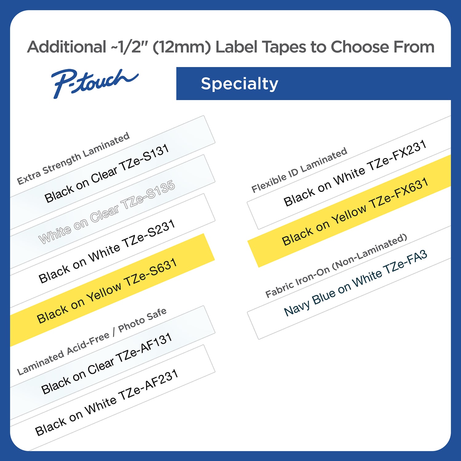 Brother P-Touch Label Maker Tape, Black/White, Pack Of 8 Rolls - Image 6