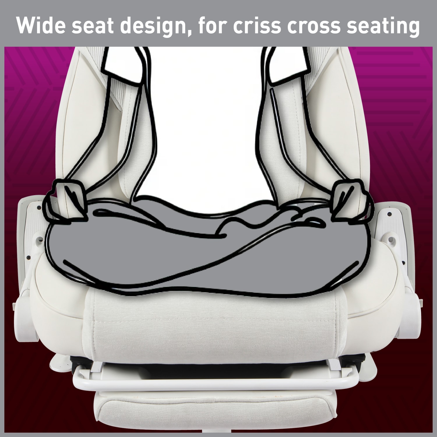 RS Gaming™ Saphira Ergonomic Fabric/Vegan Leather High-Back Gaming Chair With Footrest, Warm White, BIFMA Compliant - Image 7