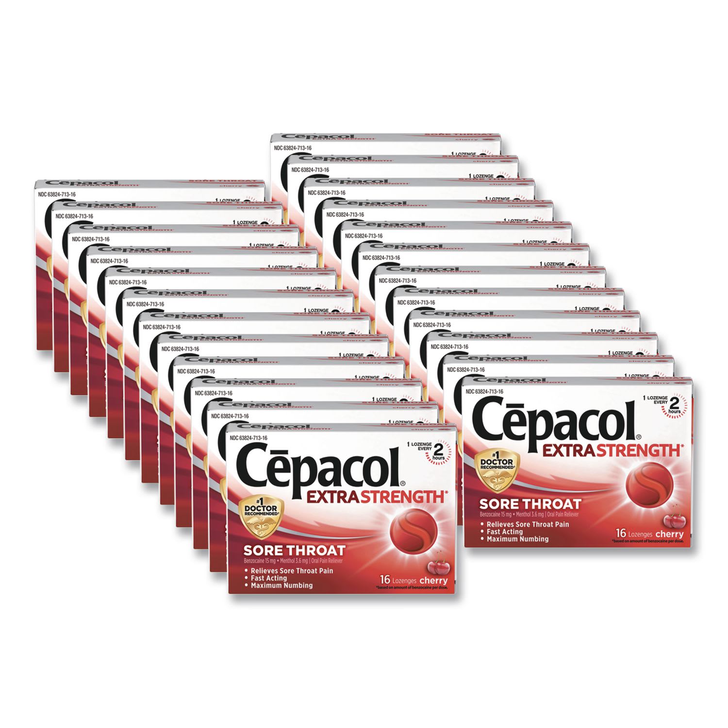 Cepacol Extra Strength Sore Throat Lozenge, Cherry, 16/Box, 24 Boxes/Carton