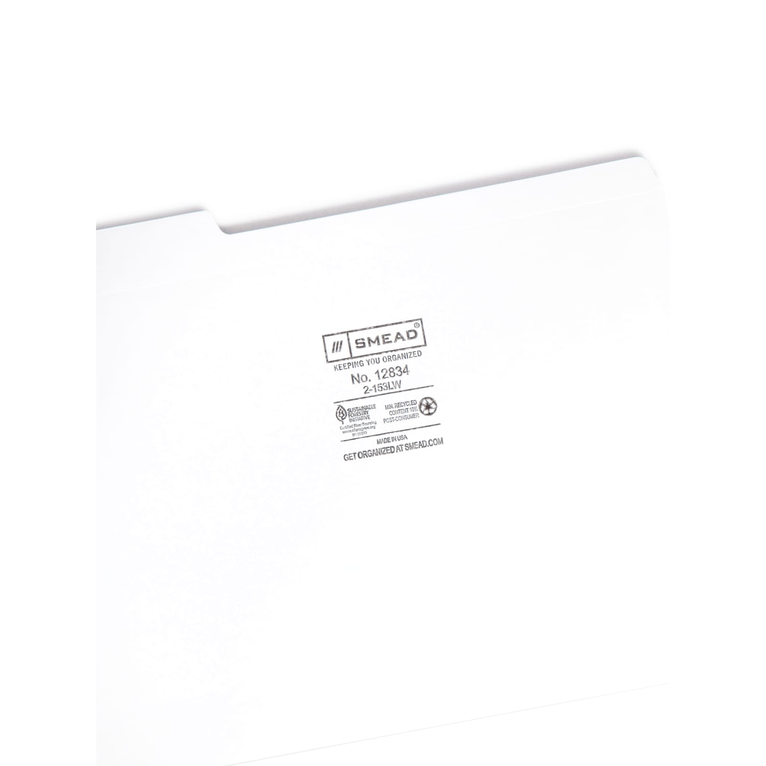 Smead 1/3-Cut 2-Ply Color File Folders, Letter Size, White, Box Of 100 - Image 4