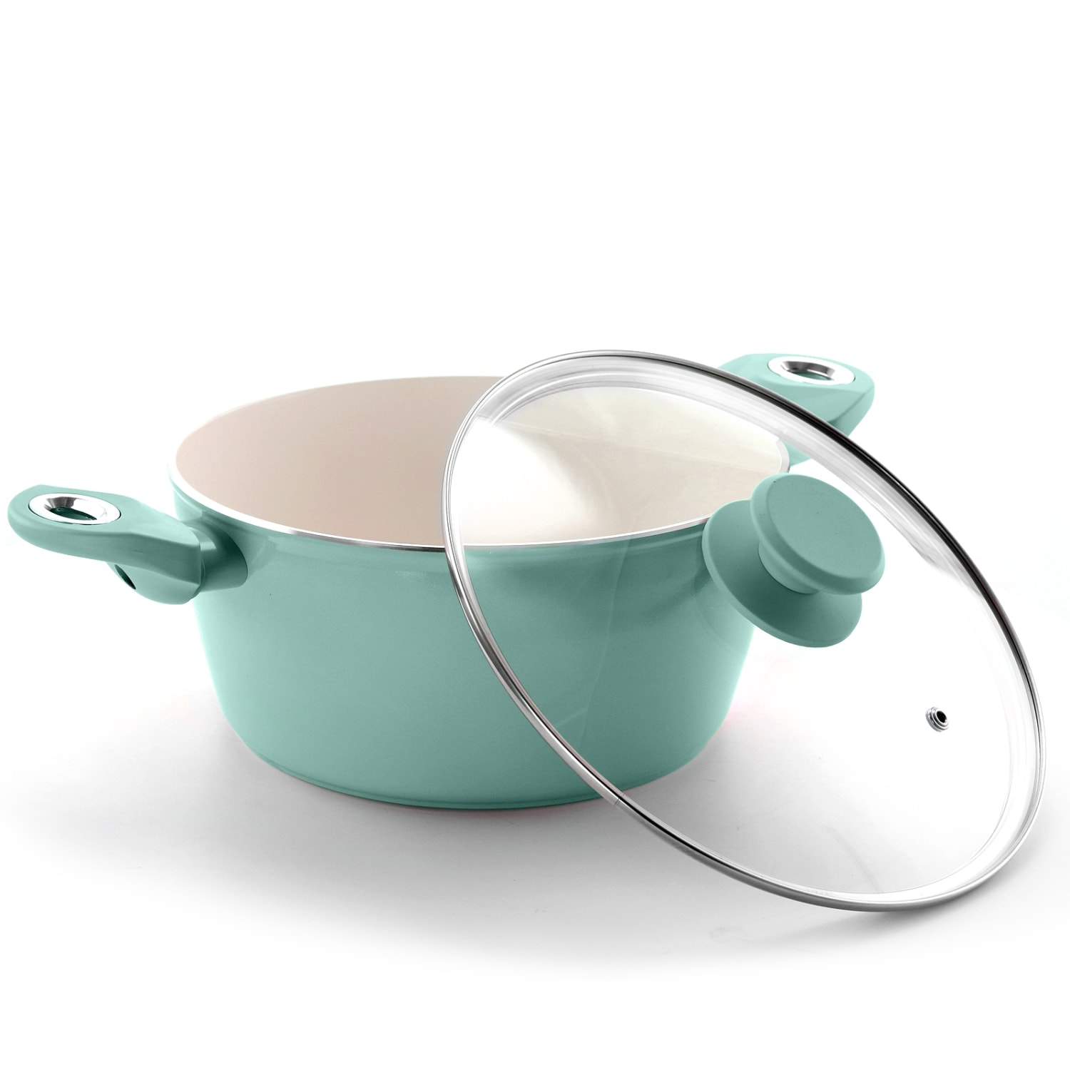 Gibson Home Plaza Cafe Aluminum 4.5-Quart Non-Stick Dutch Oven, Sky Blue - Image 4