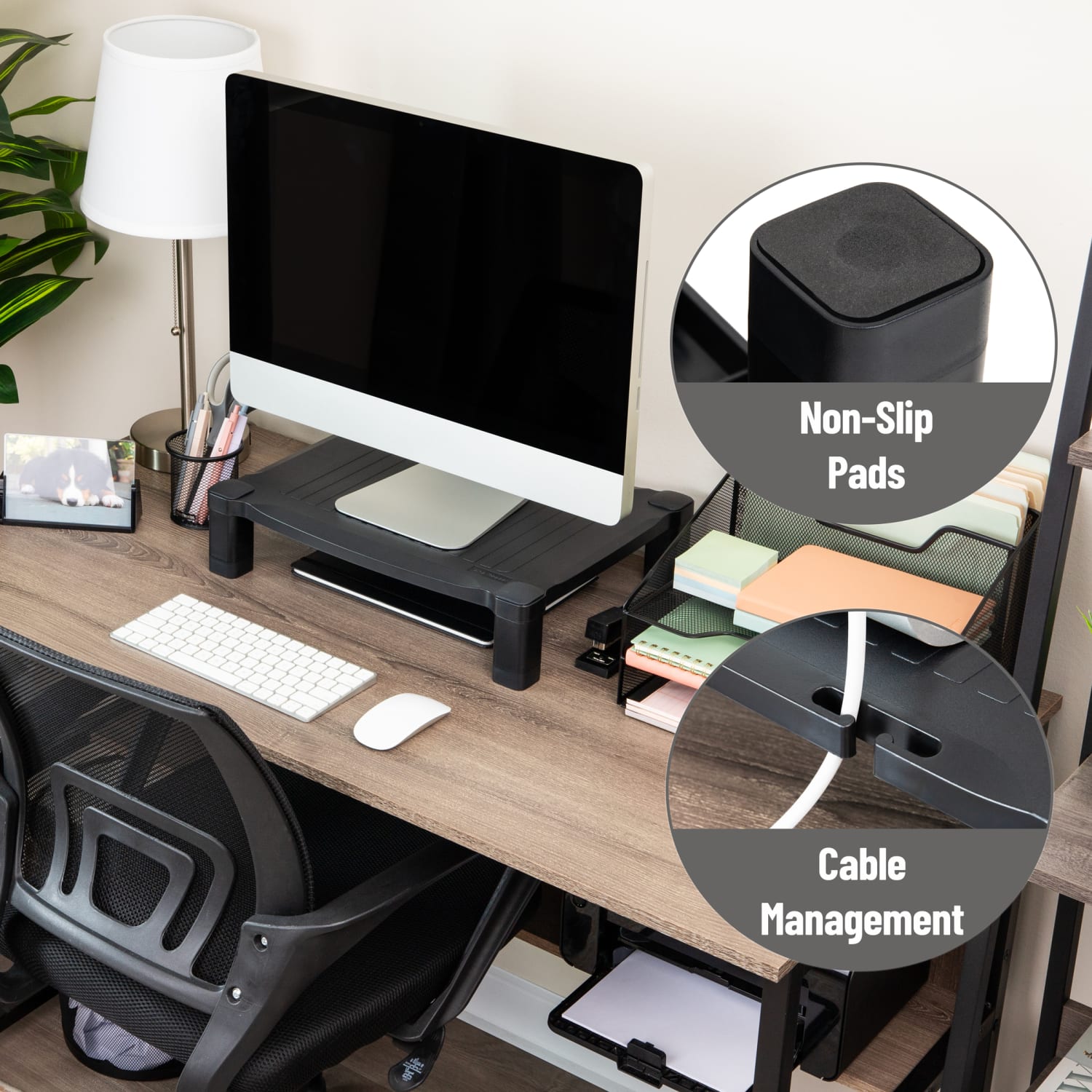 Mind Reader Adjustable Monitor Stand, 4inH x 13-1/4inW x 17-1/4inL , Black - Image 6