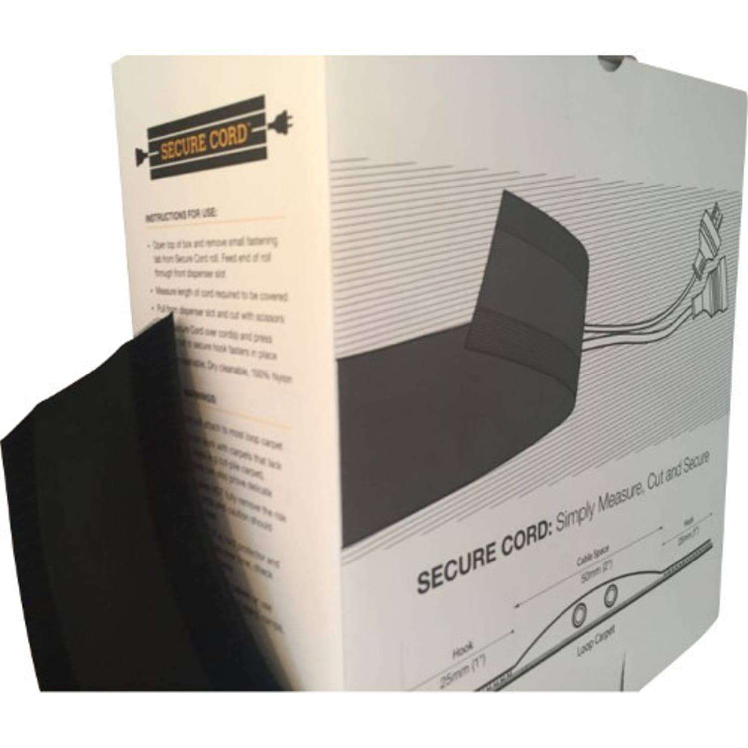 SecureCord Cable Management for Carpets, Black, Nylon, ASC5B - Image 6