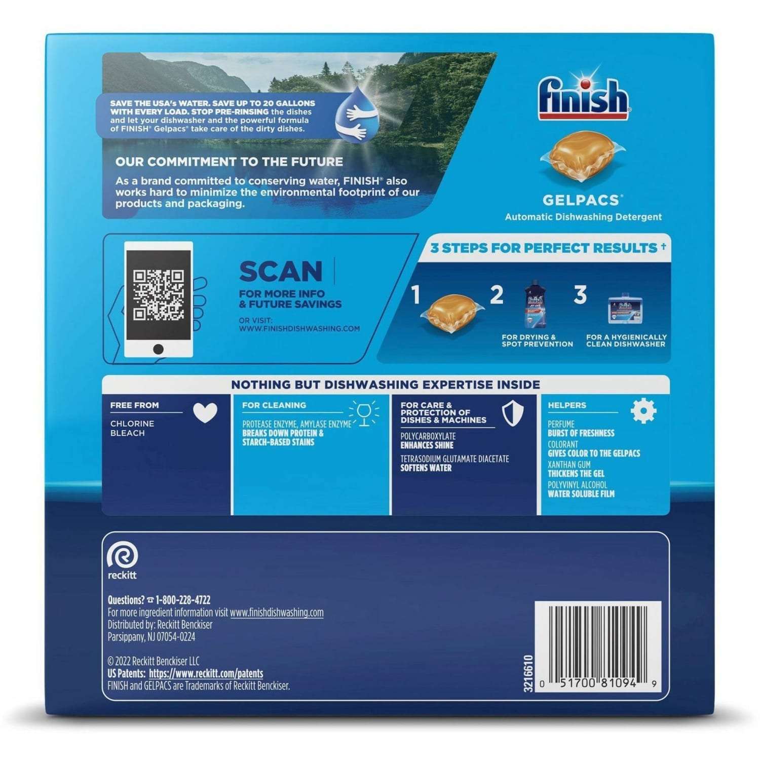 Finish All-n-1 Detergent Gelpacs, 1.3 Oz, Orange Scent, 54 Gelpacs Per Box, Carton Of 4 Boxes - Image 4