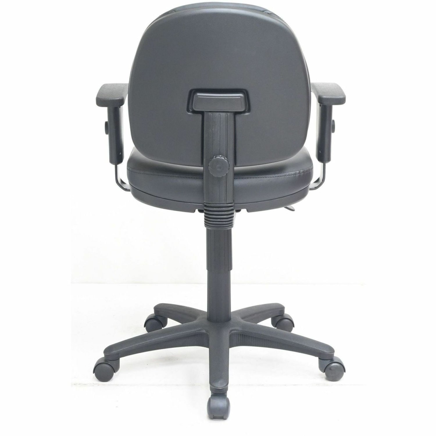 Lorell Millenia Series Pneumatic Adjustable Task Chair - Vinyl Seat Material - Vinyl Back Material - 5-star Base - Black - Vinyl, Plastic - 1 Each - Image 5