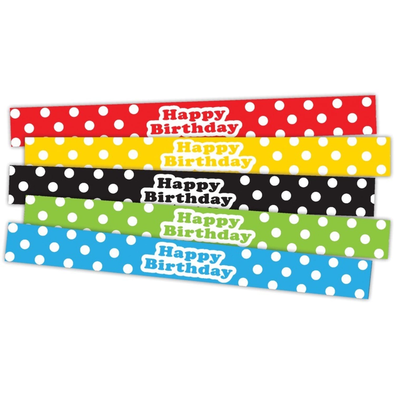 Teacher Created Resources Slap Bracelets, Polka Dots Happy Birthday, 10 Per Pack, Set Of 6 Packs - Image 4