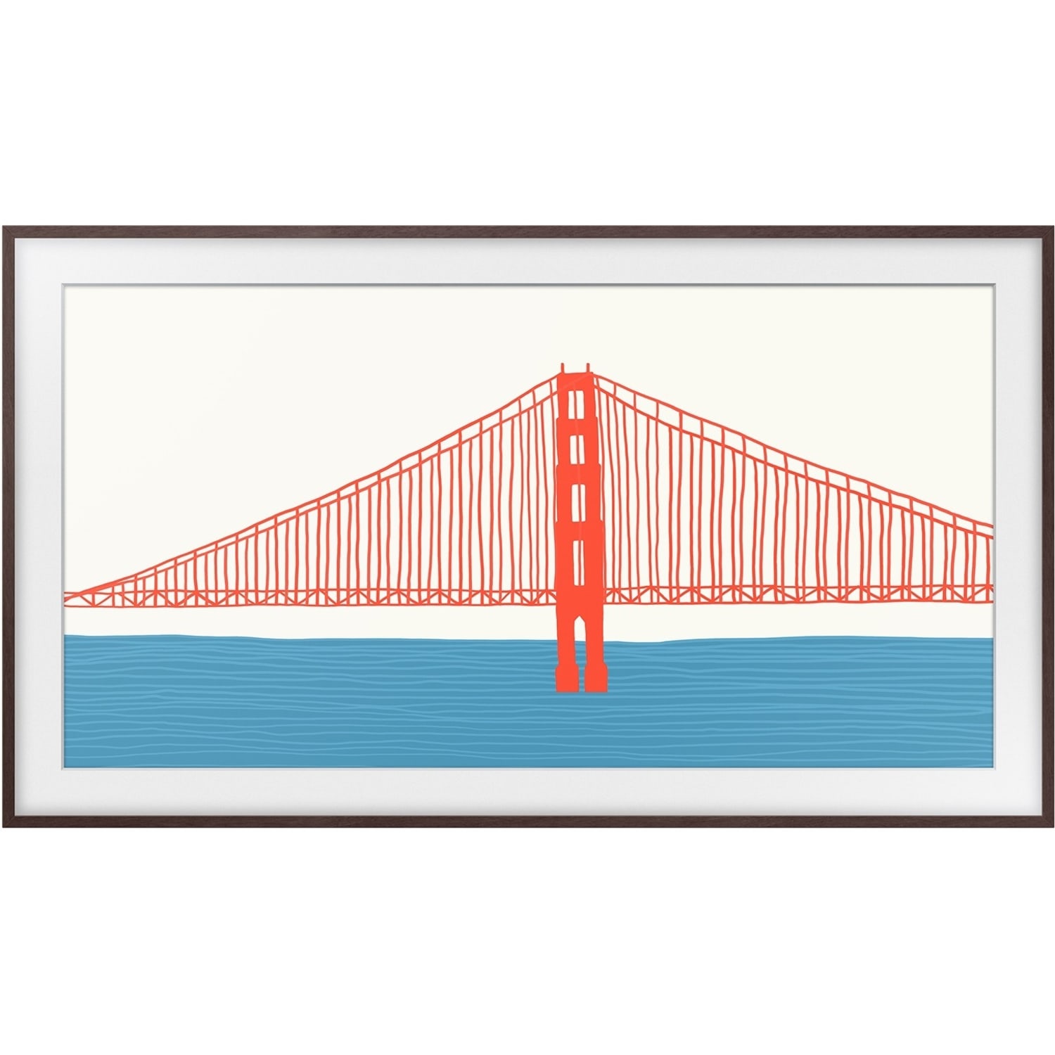 Samsung (2021) 50in The Frame Customizable Bezel - Modern Brown - 44.39in x 25.60in Frame Size - Rectangle - Landscape - Magnetic - Brown - Image 3