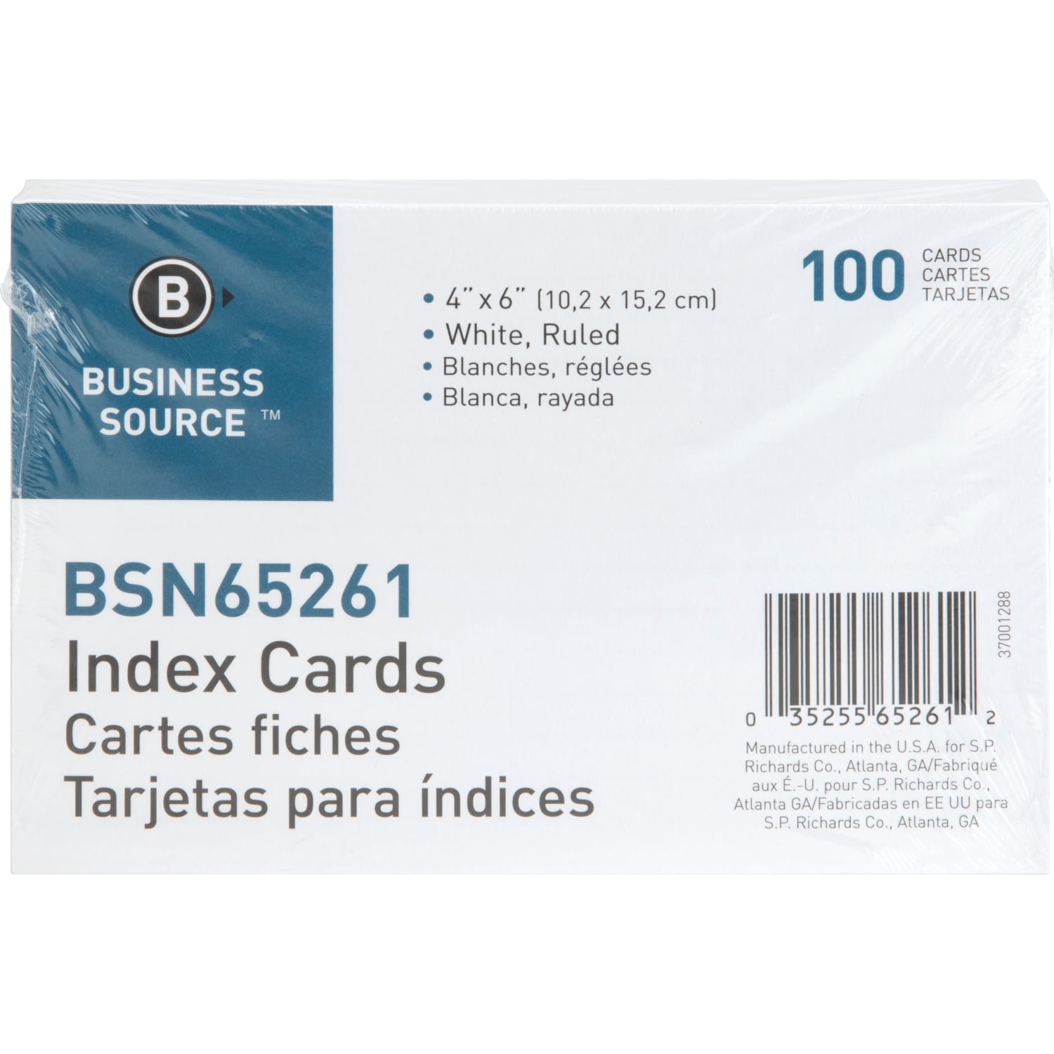 Business Source Ruled Index Cards - 6in Width x 4in Length - 100 / Pack - Image 3