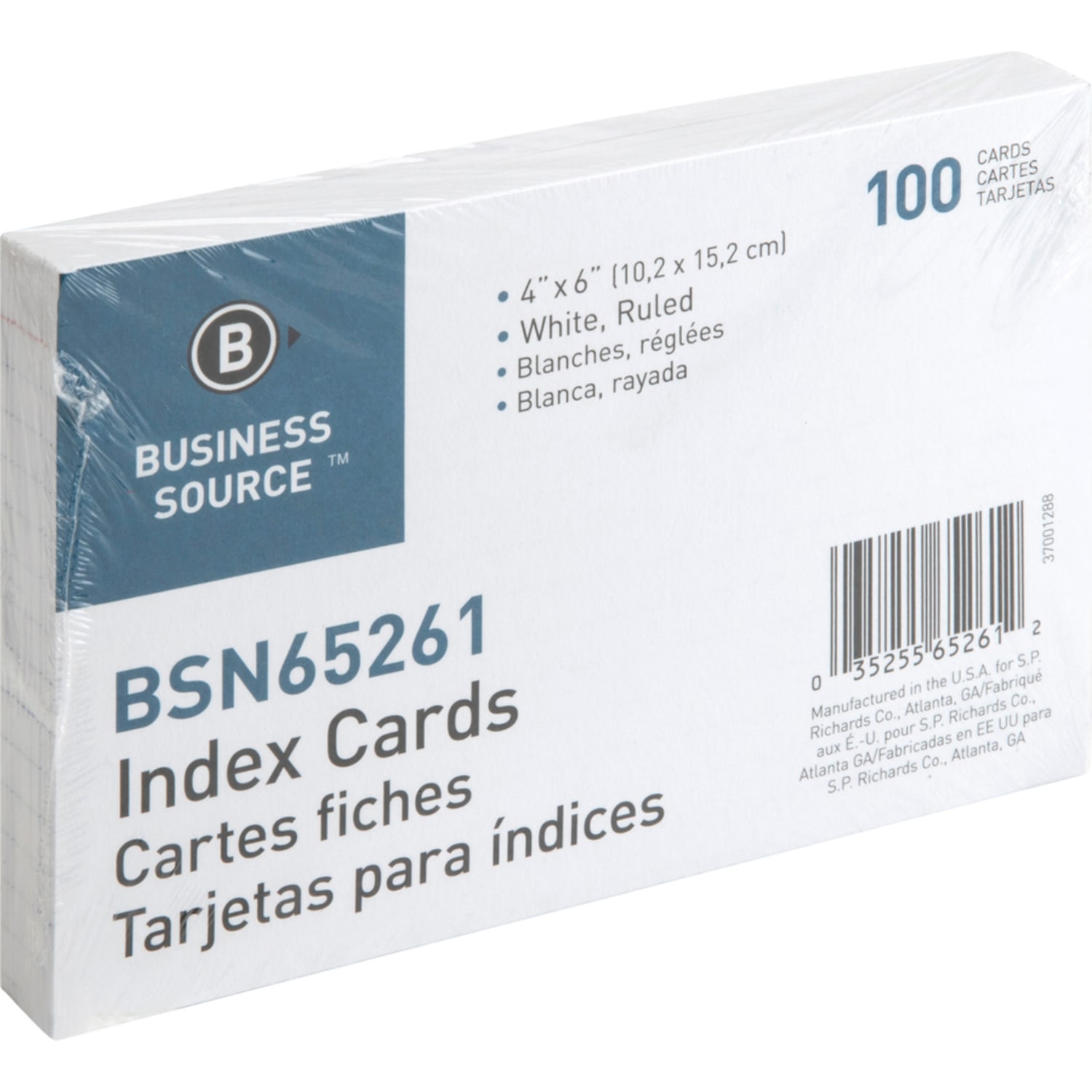 Business Source Ruled Index Cards - 6in Width x 4in Length - 100 / Pack - Image 4