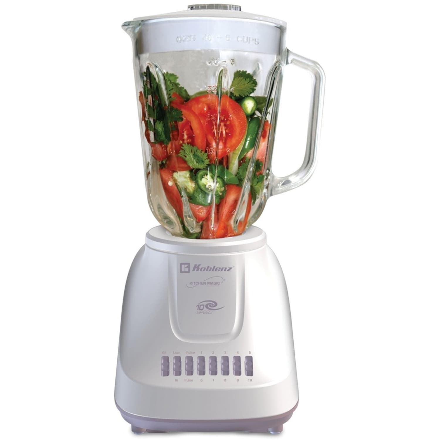 Koblenz Gourmet Blender - 500 W - 1.59 quart - 10 Speed Setting(s) - 4 Blades - White, Gray - Image 3