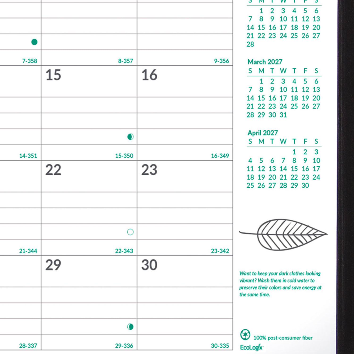 2026-2028 Brownline 14-Month EcoLogix Monthly Planner, 11in x 8-1/2in, 100% Recycled, Black, December 2026 To January 2028, CB435W.BLK, Total Qty 1 - Image 6