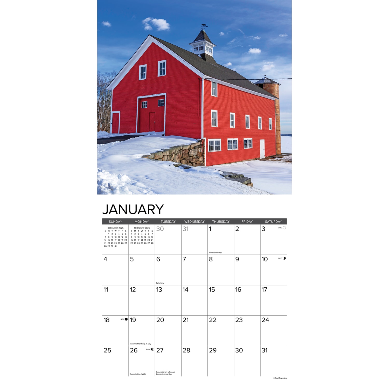 2026 Willow Creek Press Art & Design Monthly Wall Calendar, 12in x 12in, Barns, January To December, 50057 - Image 3