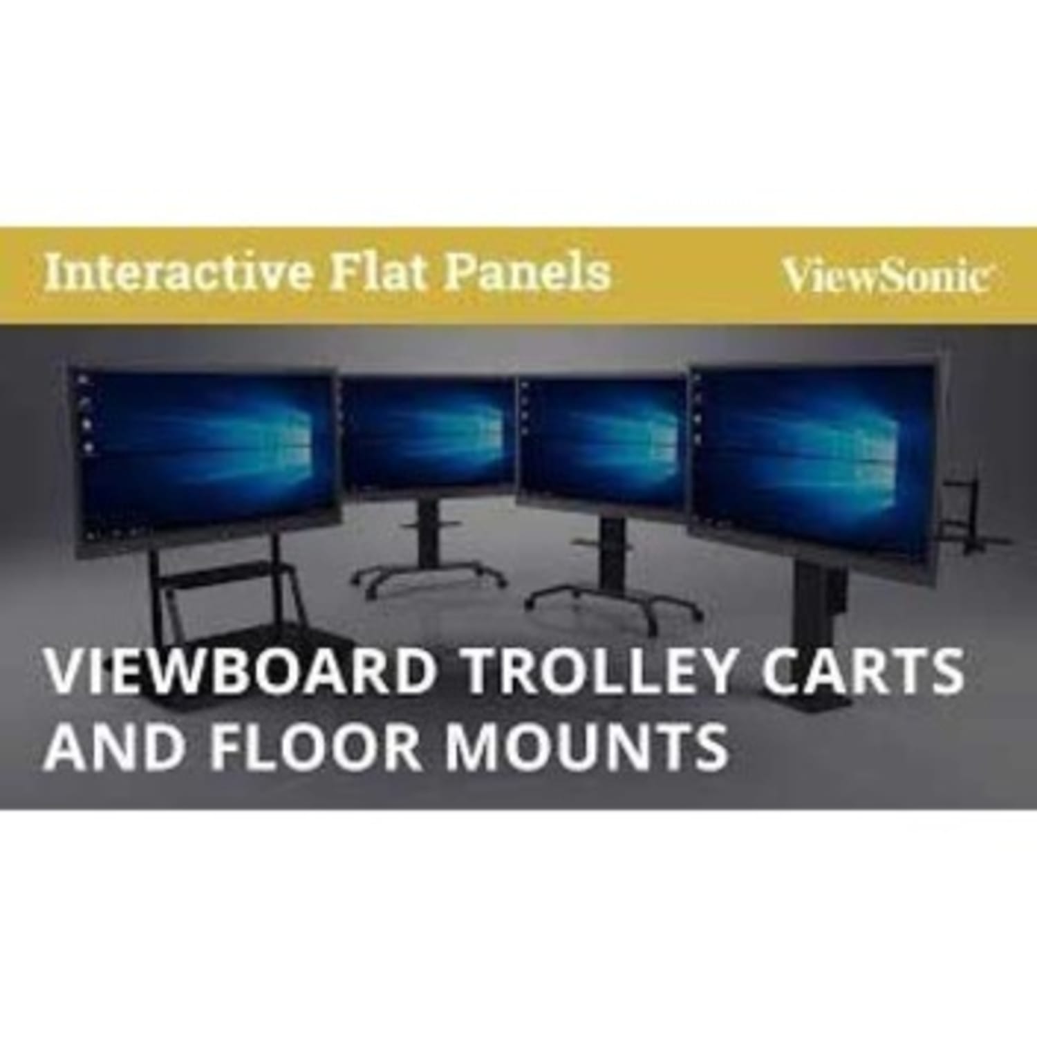 ViewSonic VB-STND-001 Mobile TV Cart for 55 to 86 inch screens up to 265 lbs, VESA Pattern Compatible for 400x200 to 900x600mm, Storage Tray, and Lockable Wheels - VB-STND-001 Display Stand - Image 6