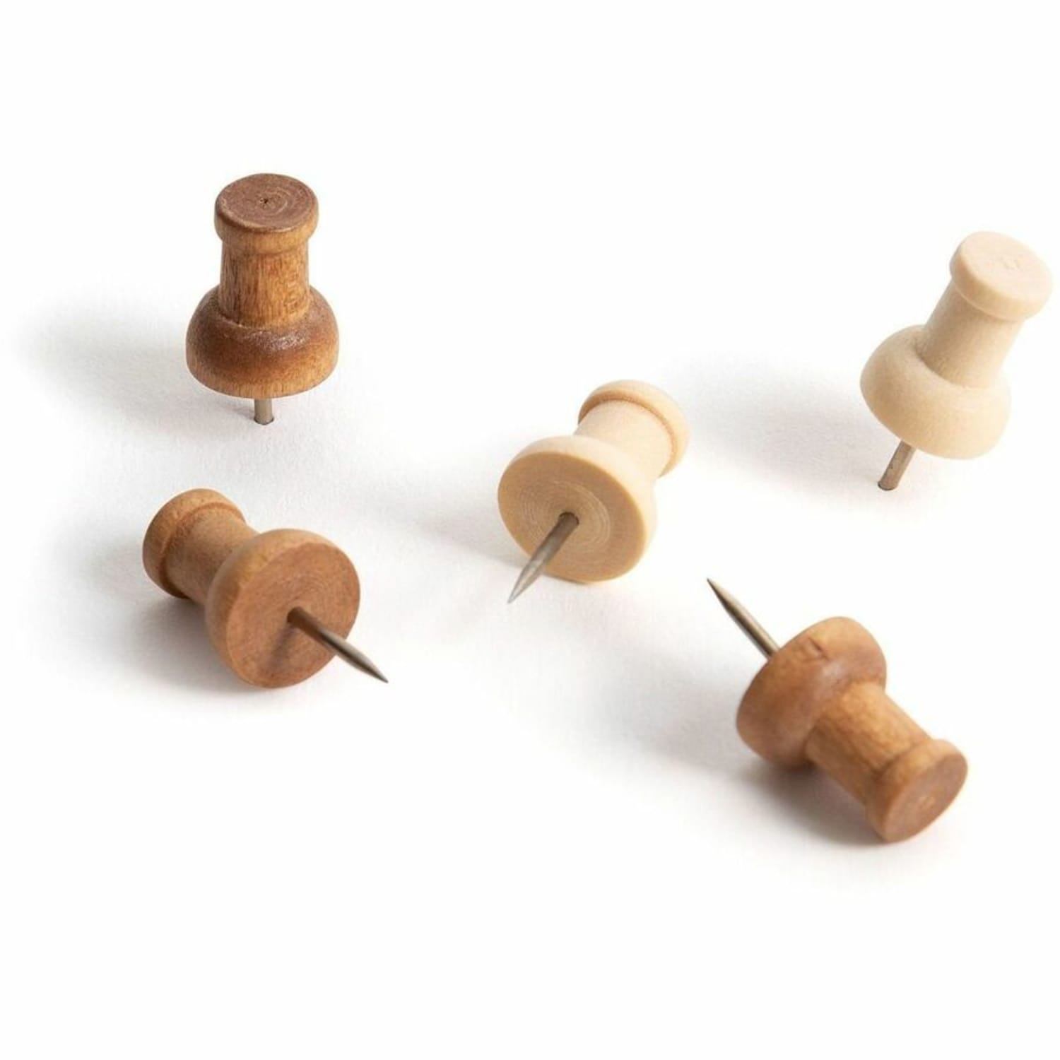 U Brands Wood Push Pins, Natural and Dark, 100-Count (3085U06-24) - 0.38in Shank - 0.25in Head - 100 / Pack - Natural, Brown - Steel, Wood, Plastic - Image 5