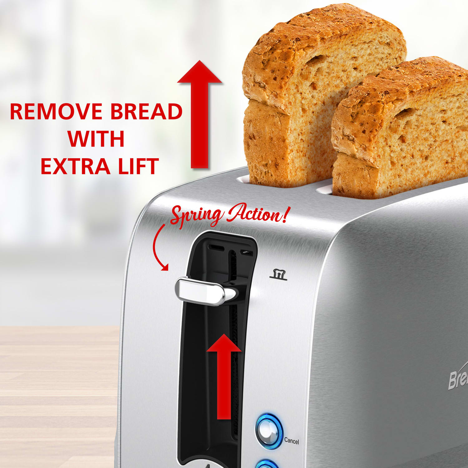 Brentwood Select Extra-Wide 2-Slot Stainless-Steel Toaster, Silver - Image 6