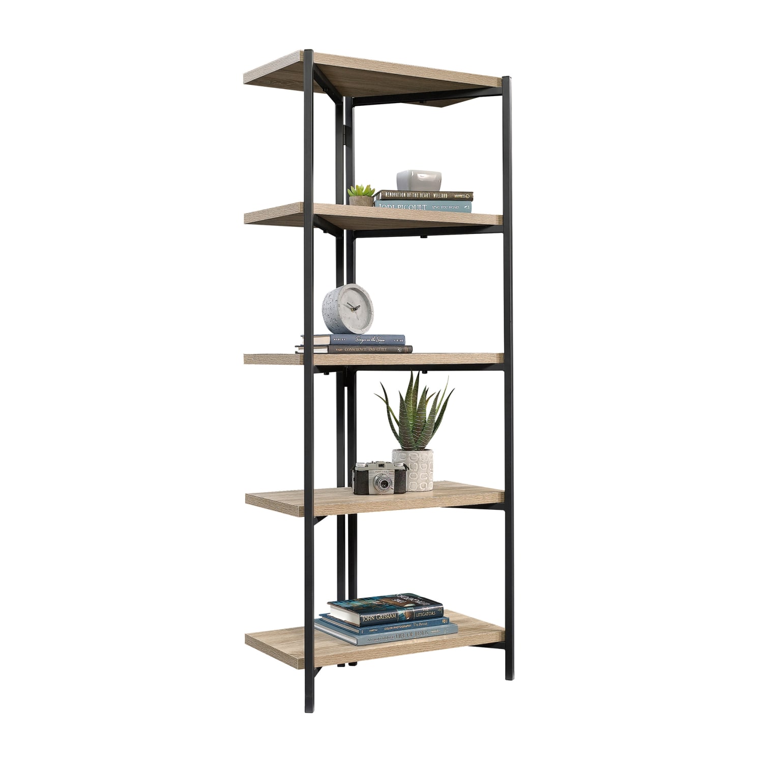 Sauder North Avenue 60inH 5-Shelf Bookcase, Charter Oak - Image 3
