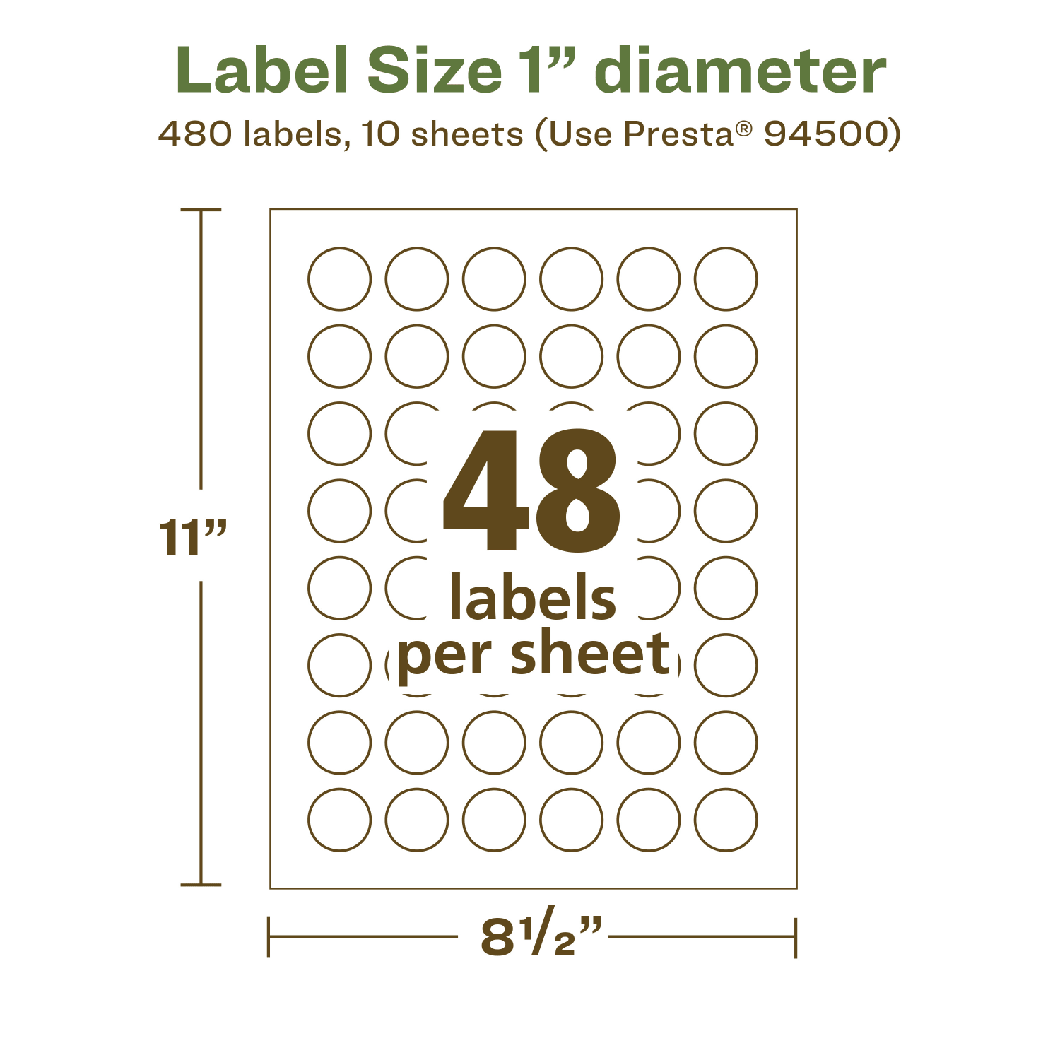 Avery Recycled Paper Labels, 94500-EWMP10, Round, 1in diameter, White, Pack Of 480 - Image 6