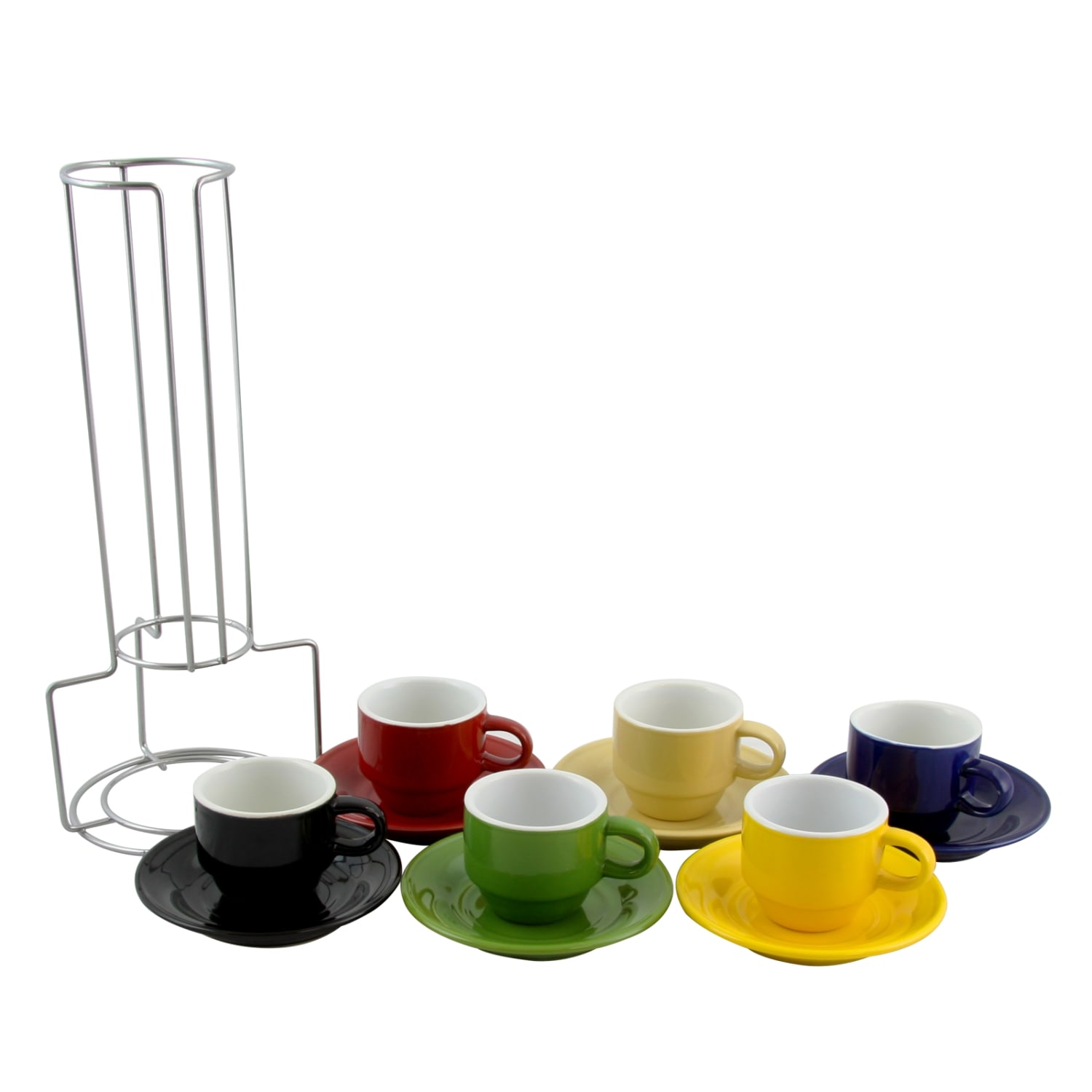 Gibson Sensations 13-Piece Stackable Espresso Cup Set, Assorted Colors - Image 5