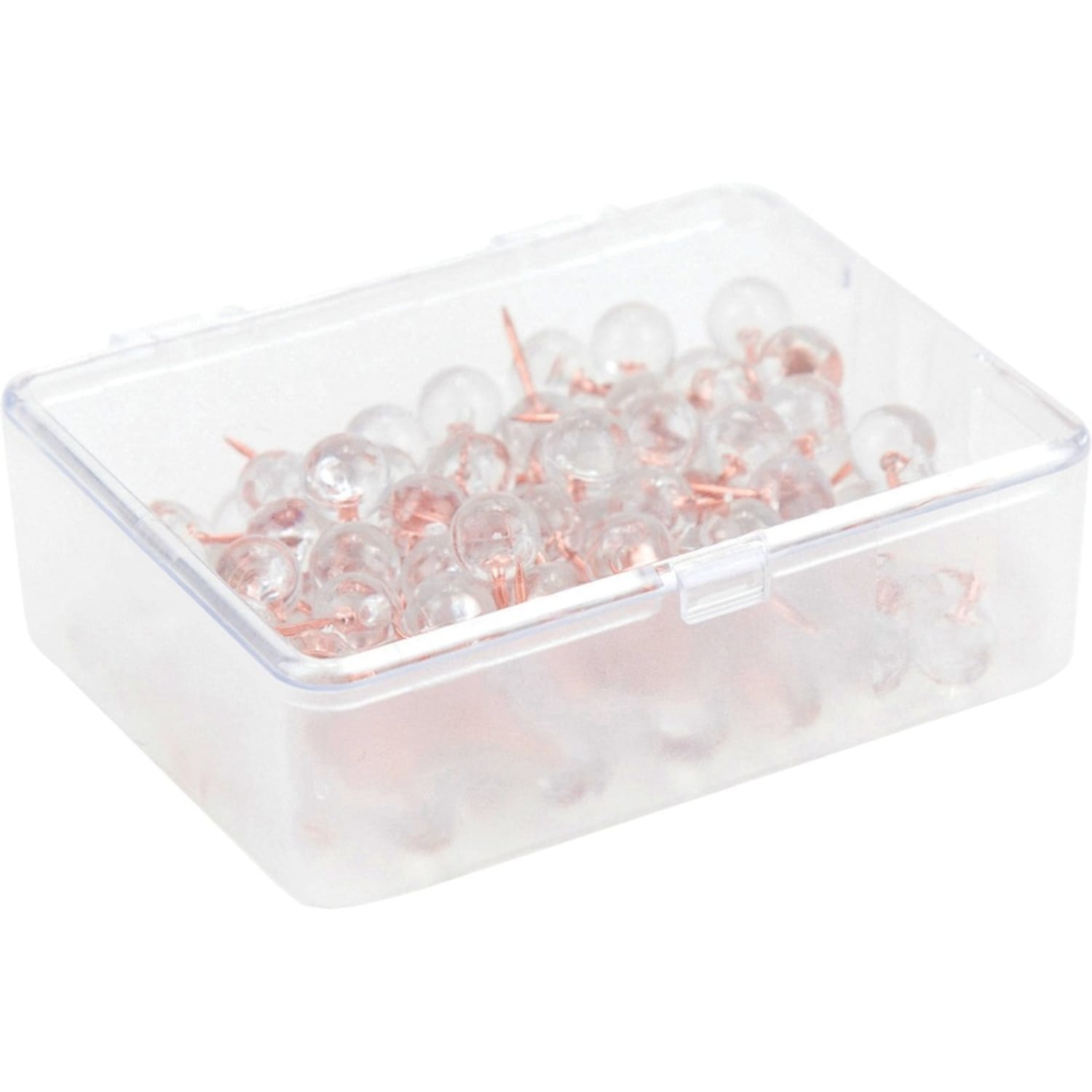 U Brands Sphere Push Pins, Clear with Rose Gold Prong, 100-Count (3089U06-24) - 0.44in Shank - 0.38in Head - Rose Gold, Clear - Steel, Plastic, Plastic - Image 4