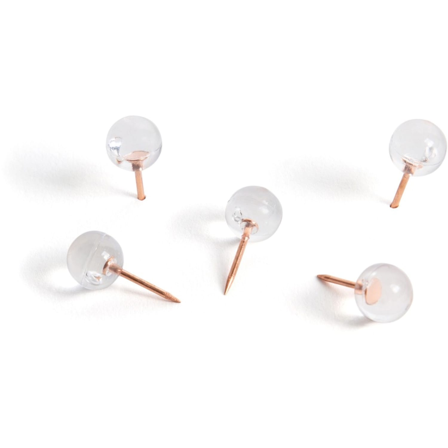 U Brands Sphere Push Pins, Clear with Rose Gold Prong, 100-Count (3089U06-24) - 0.44in Shank - 0.38in Head - Rose Gold, Clear - Steel, Plastic, Plastic - Image 5