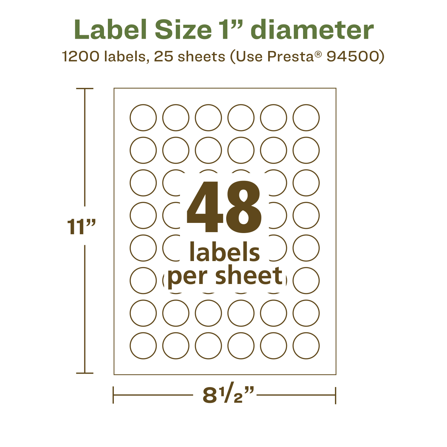 Avery Recycled Paper Labels, 94500-EWMP25, Round, 1in diameter, White, Pack Of 1200 - Image 6