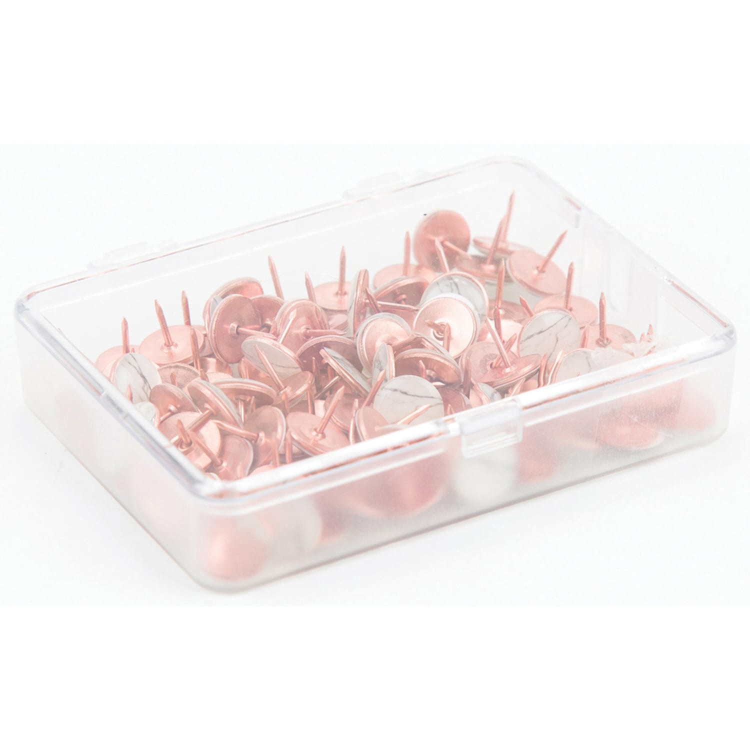 U Brands Metal Thumbtacks, Marble with Rose Gold Prong, 100-Count (3090U06-24) - 0.38in Shank - 0.44in Head - 100 / Pack - Rose Gold, Marble - Steel, Metal - Image 3