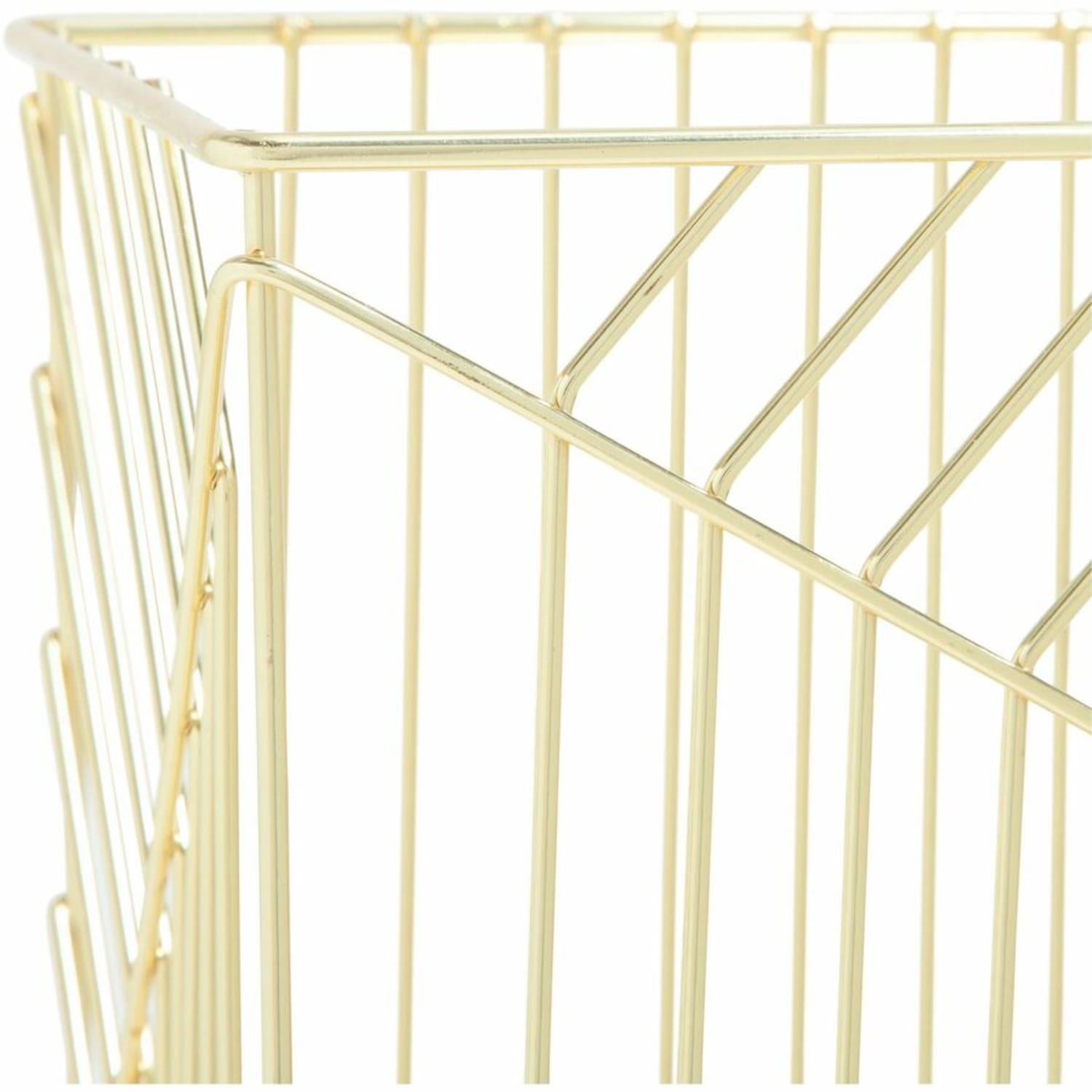 U Brands Metal Wastebasket, Vena Collection, 6 Gallon Capacity, Gold (3232U02-06) - Sturdy, Lightweight - 6.1in Height x 12.2in Width - Metal - Gold - Image 5