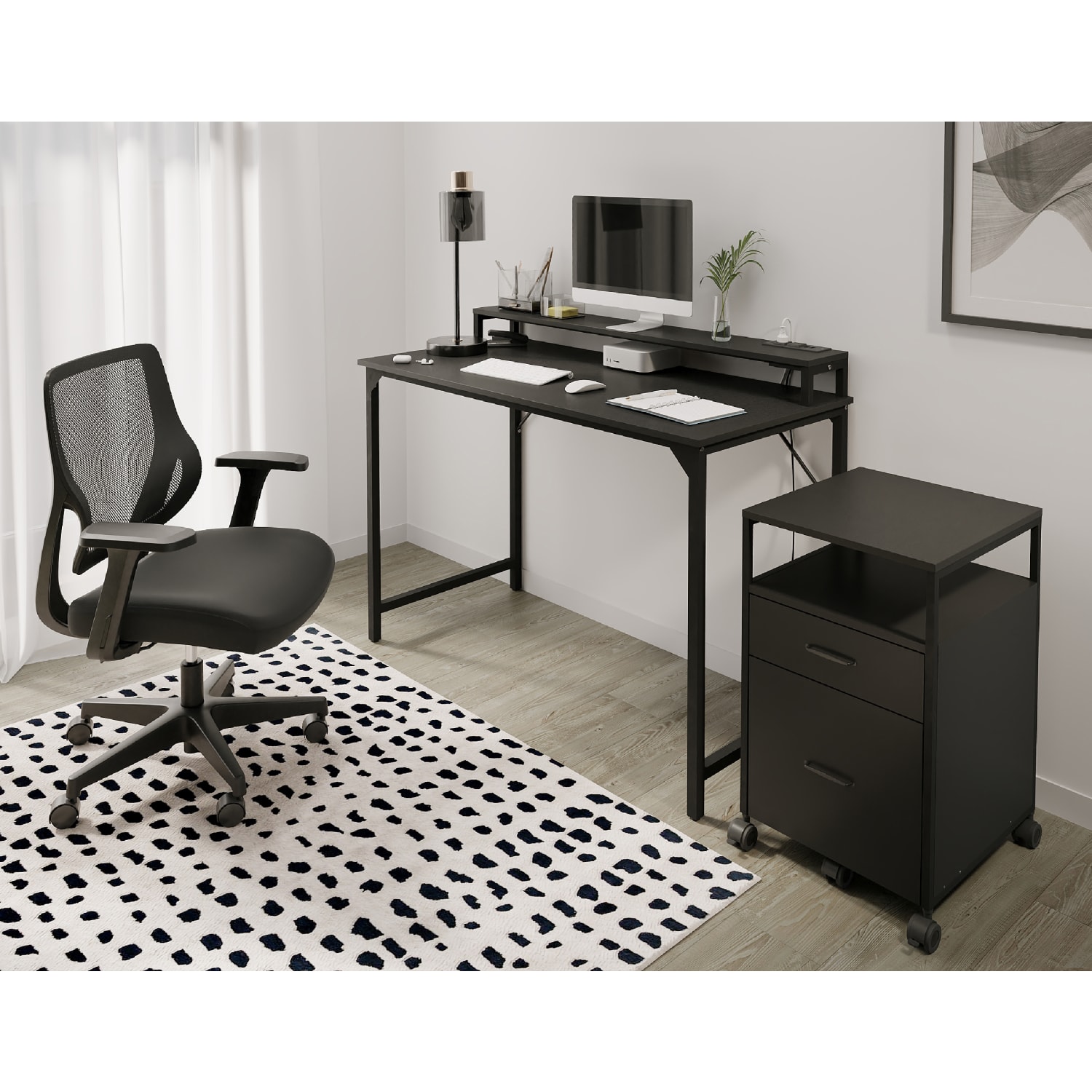 Realspace Sensi Mesh/Fabric Low-Back Task Office Chair, Black, BIFMA Compliant - Image 3