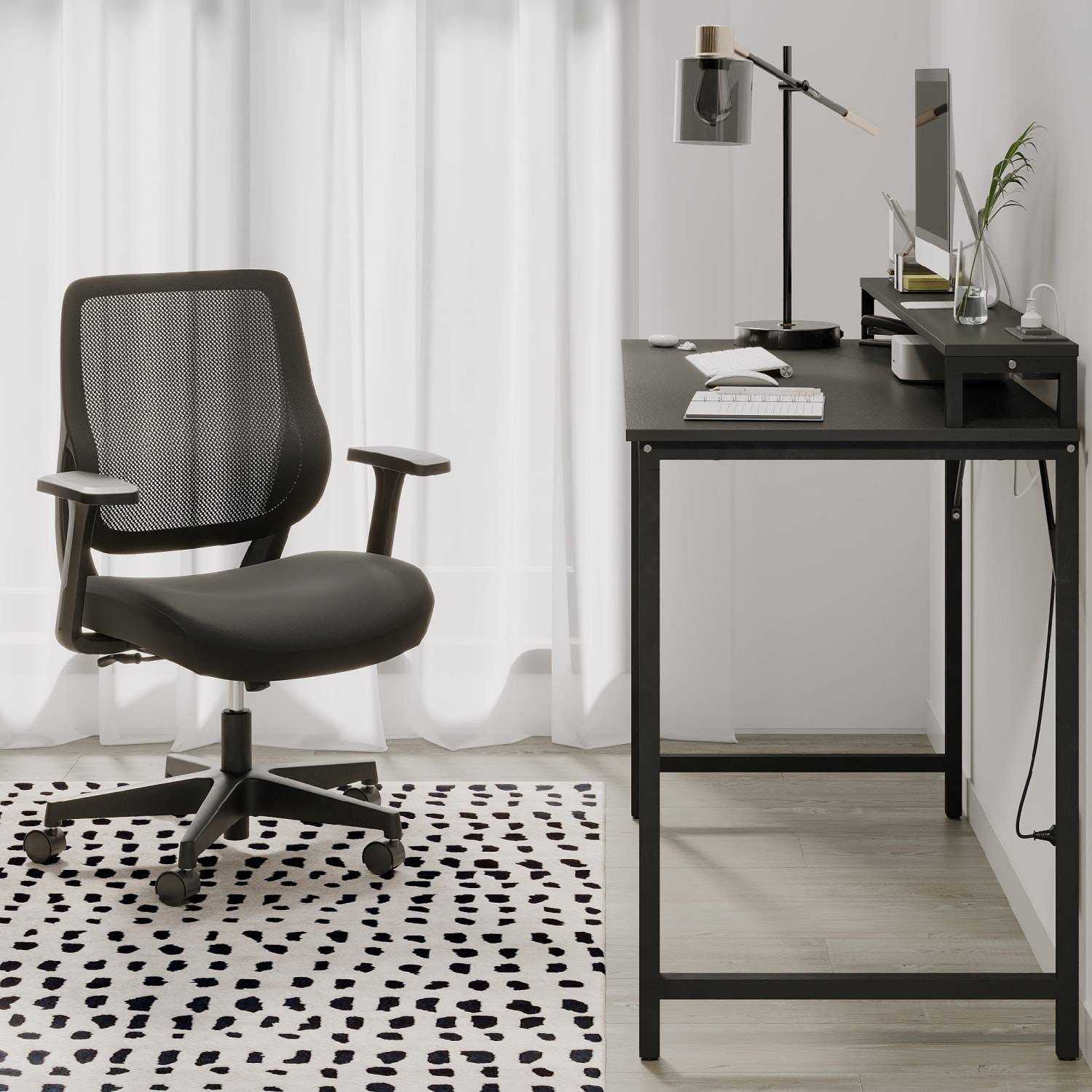 Realspace Sensi Mesh/Fabric Low-Back Task Office Chair, Black, BIFMA Compliant - Image 4