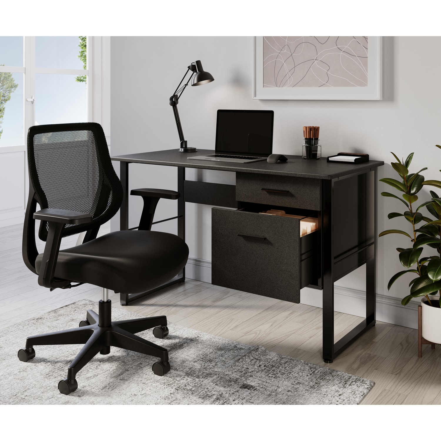 Realspace Sensi Mesh/Fabric Low-Back Task Office Chair, Black, BIFMA Compliant - Image 5
