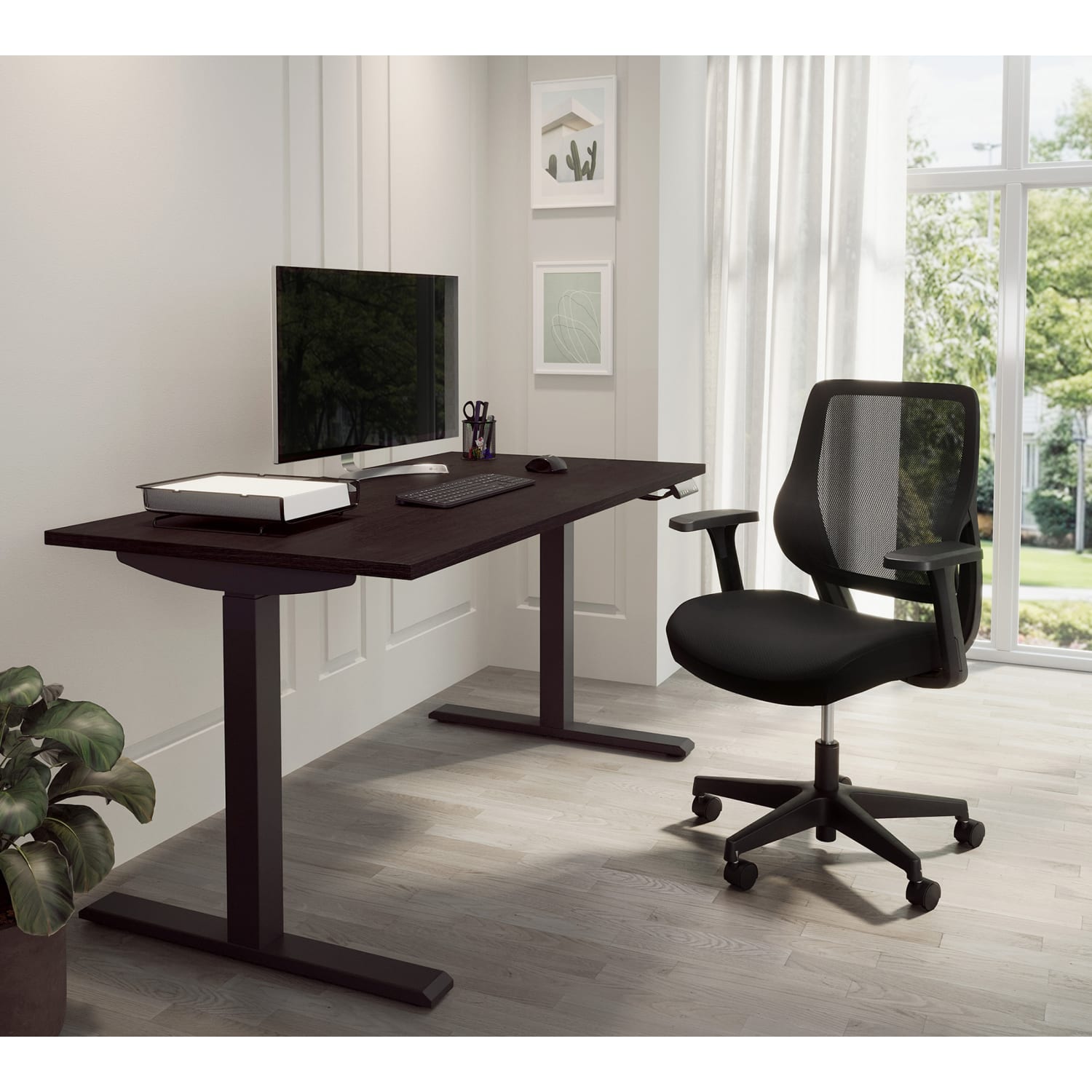 Realspace Sensi Mesh/Fabric Low-Back Task Office Chair, Black, BIFMA Compliant - Image 6