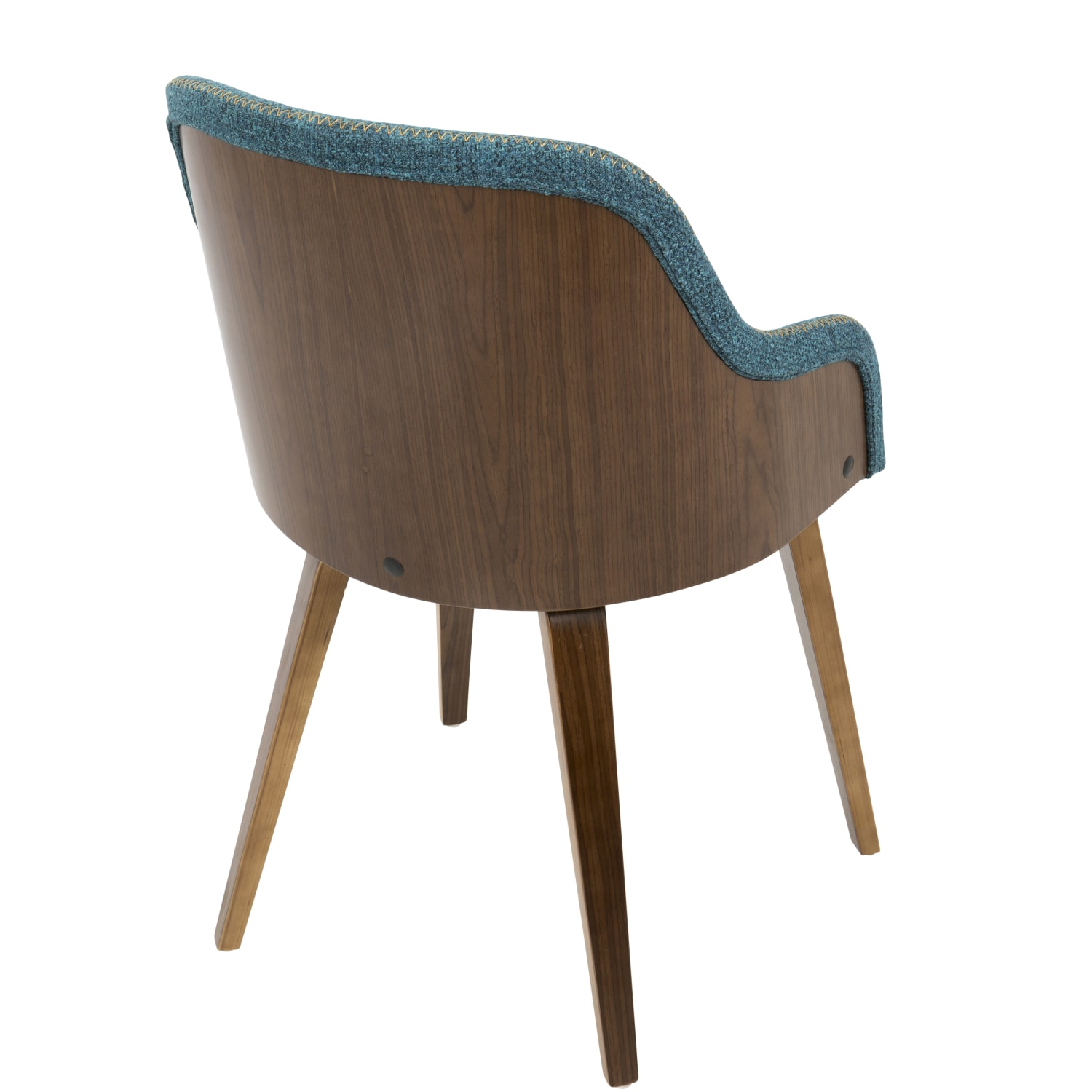 LumiSource Bacci Chair, Walnut Wood Back/Teal Fabric - Image 4