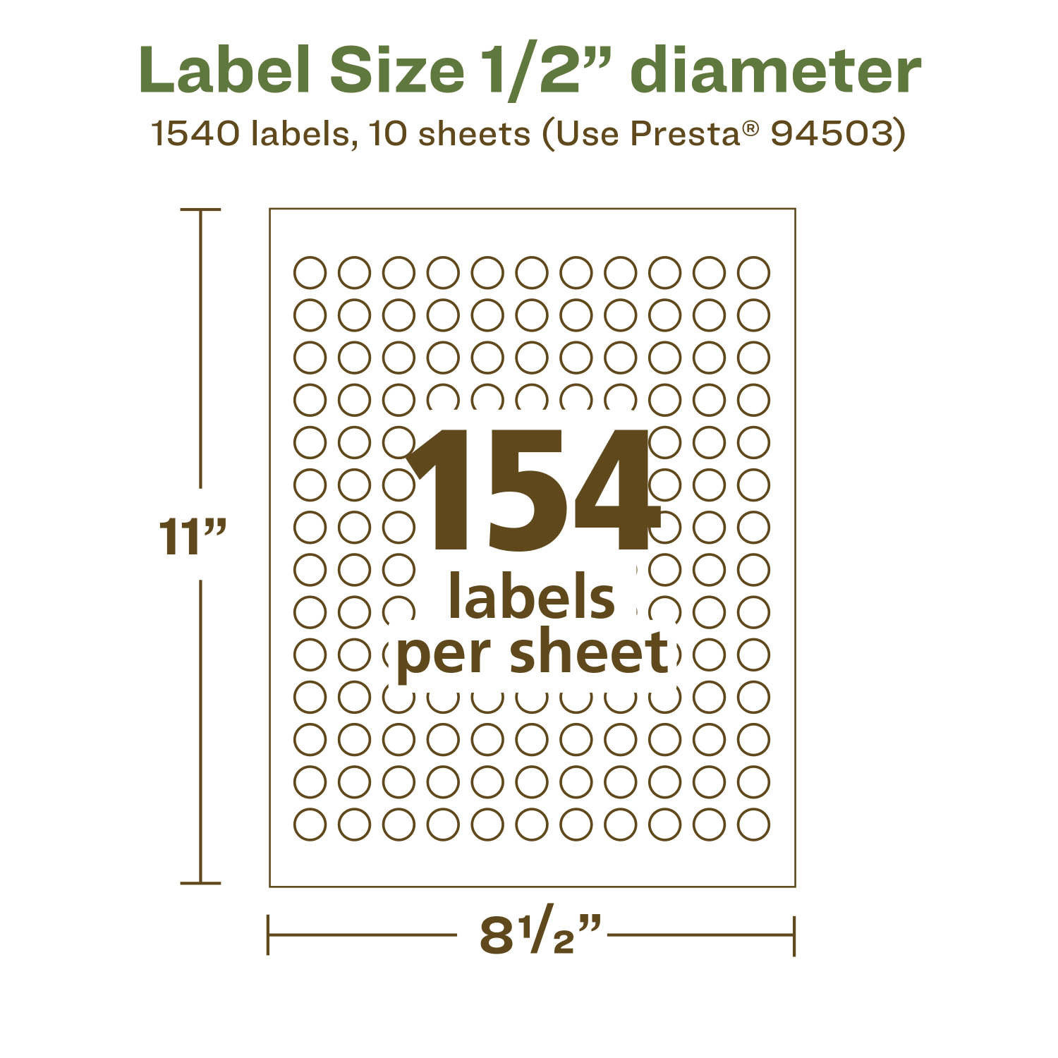 Avery Recycled Paper Labels, 94503-EWMP10, Round, -1/2in diameter, White, Pack Of 1540 - Image 6