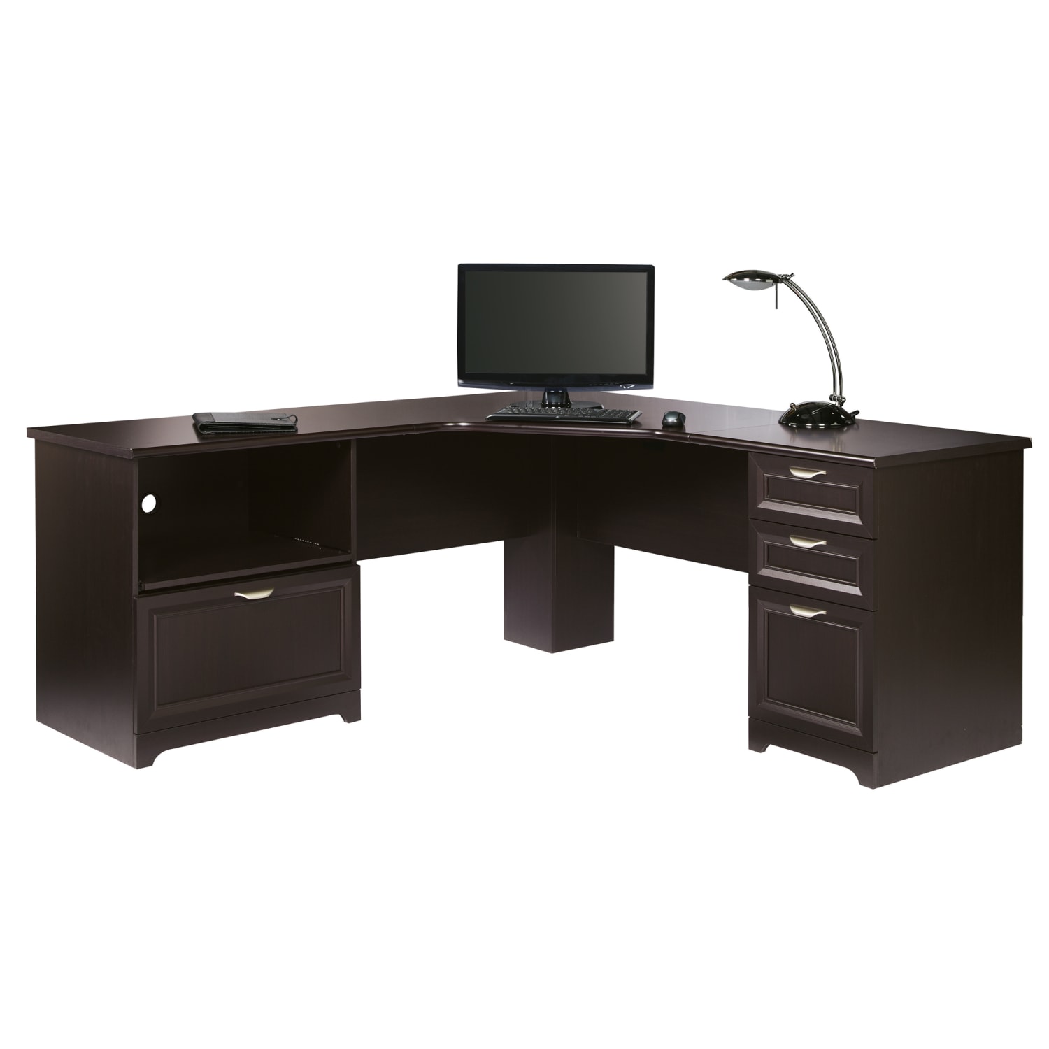 Realspace® Magellan Performance 71W L Shaped Corner Desk Espresso PopularChairscom