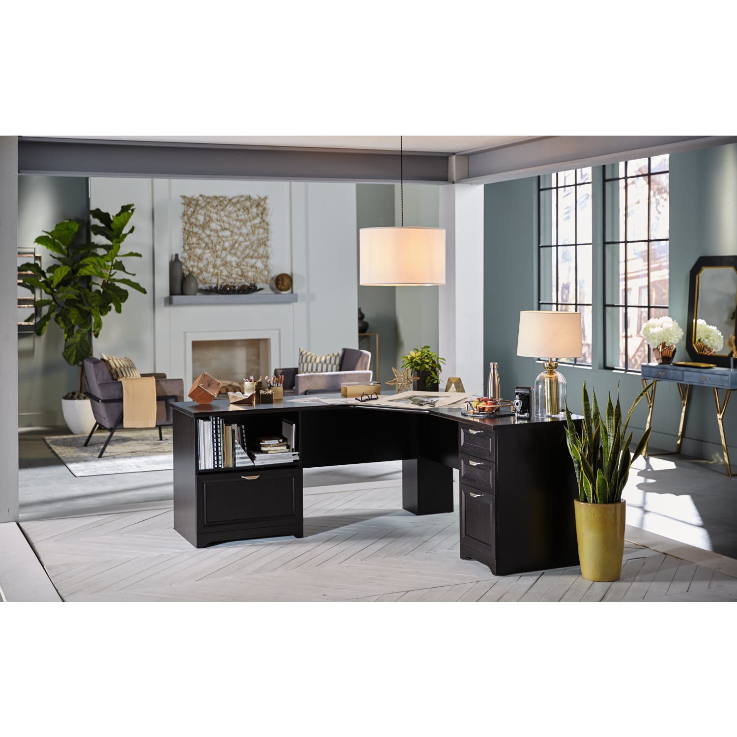 Realspace® Magellan Performance 71W L Shaped Corner Desk Espresso PopularChairscom