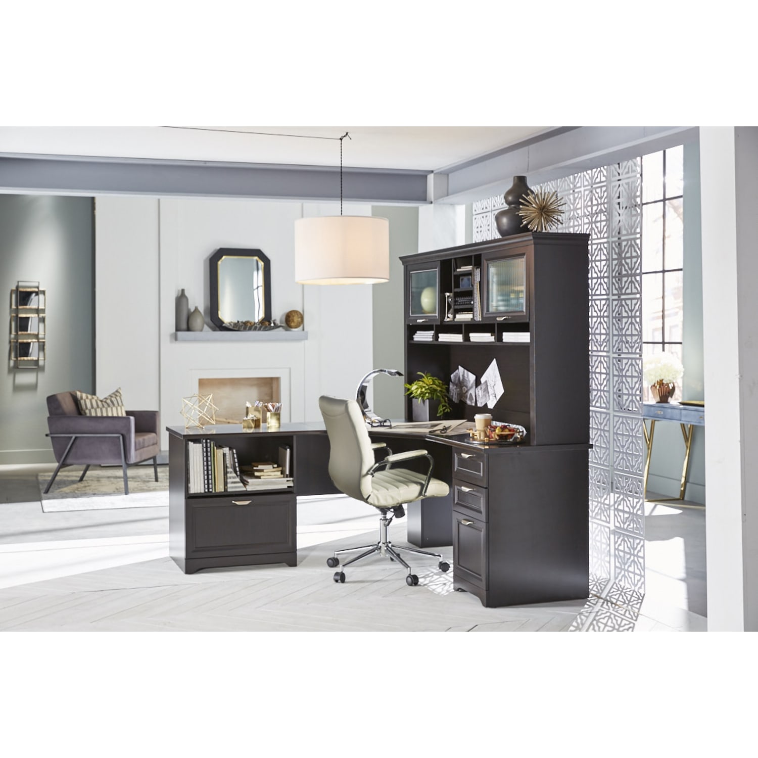 Realspace® Magellan Performance 71W L Shaped Corner Desk Espresso PopularChairscom
