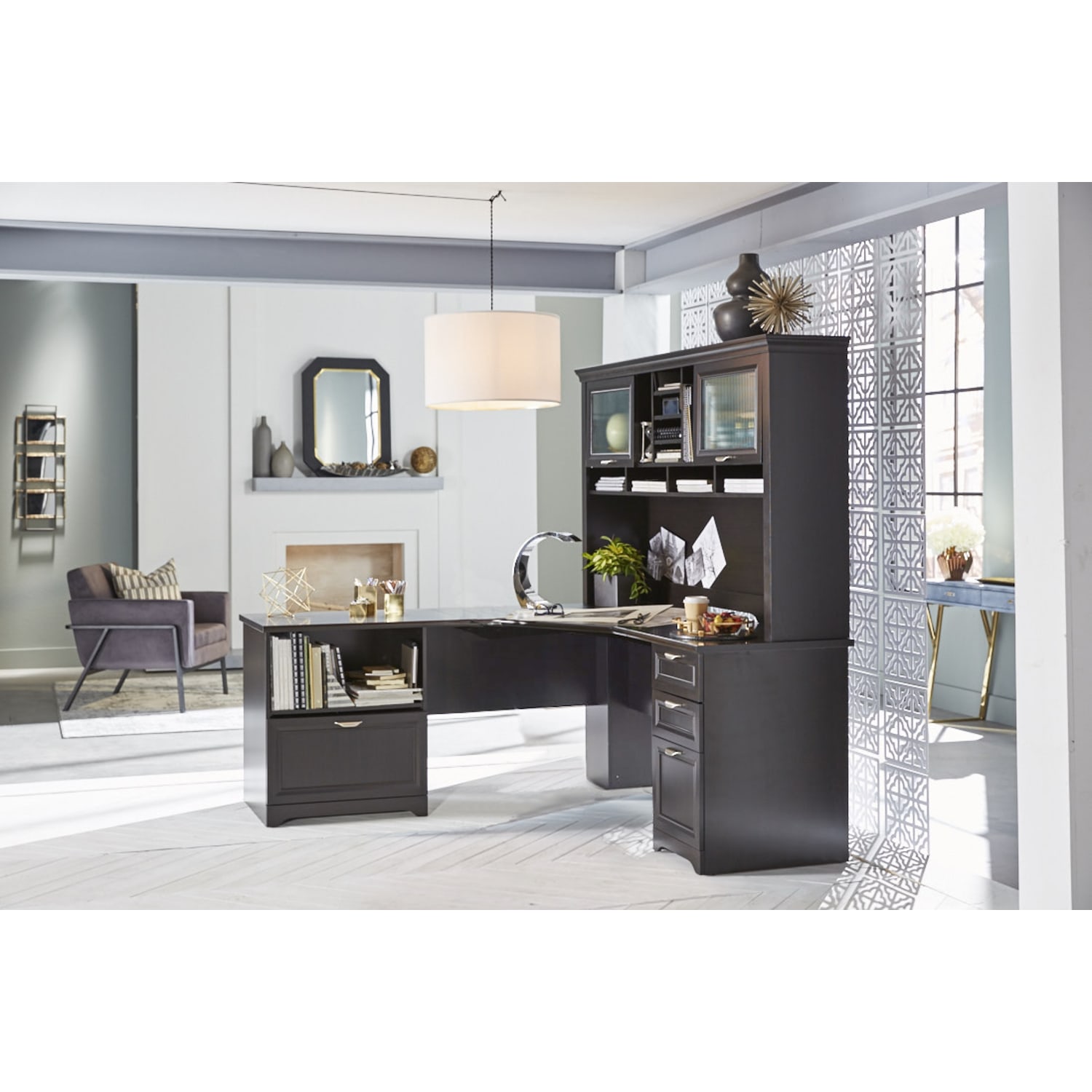 Realspace® Magellan Performance 71W L Shaped Corner Desk Espresso PopularChairscom