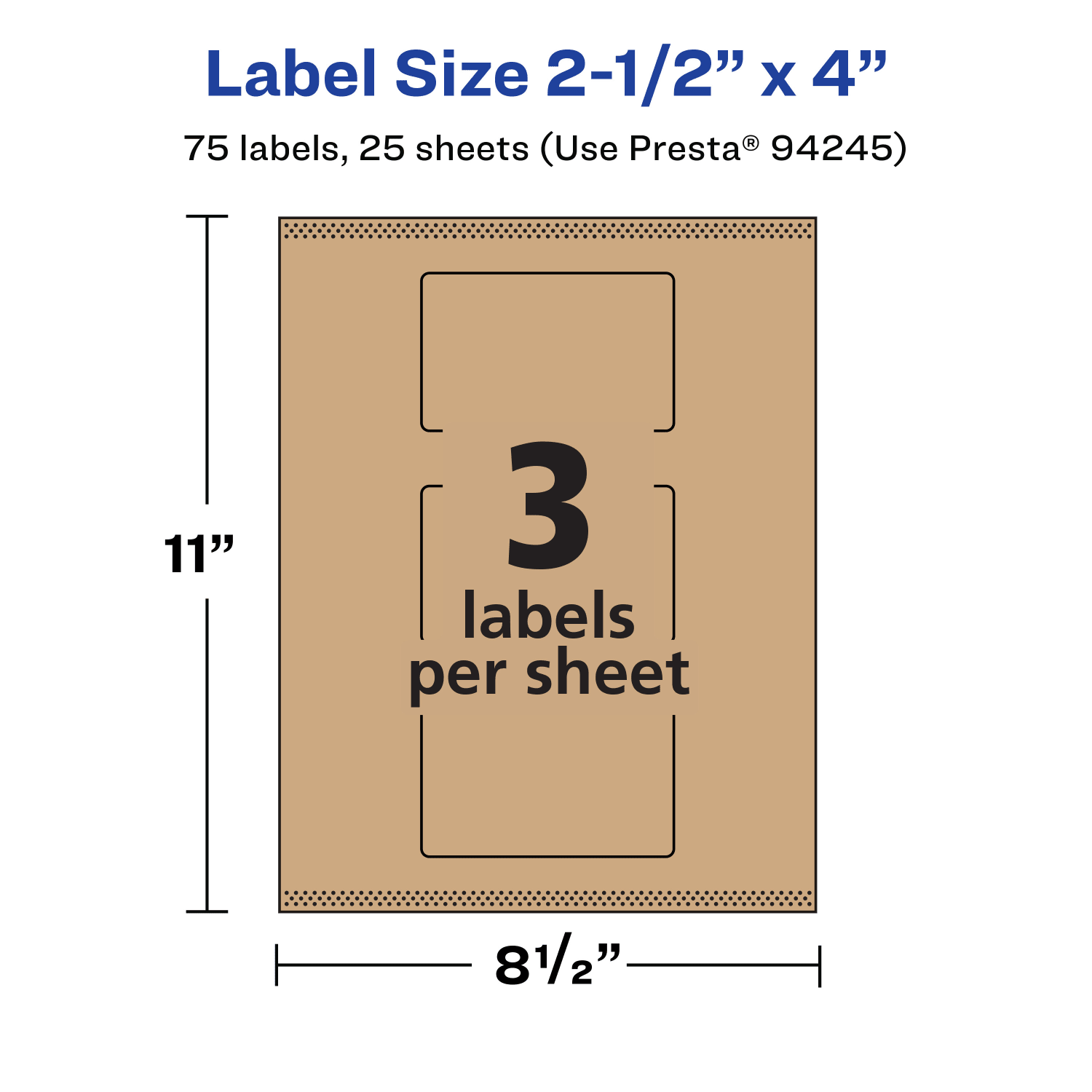 Avery Kraft Permanent Labels With Sure Feed, 94245-KMP25, Rectangle, 2-1/2in x 4in, Brown, Pack Of 75 - Image 6