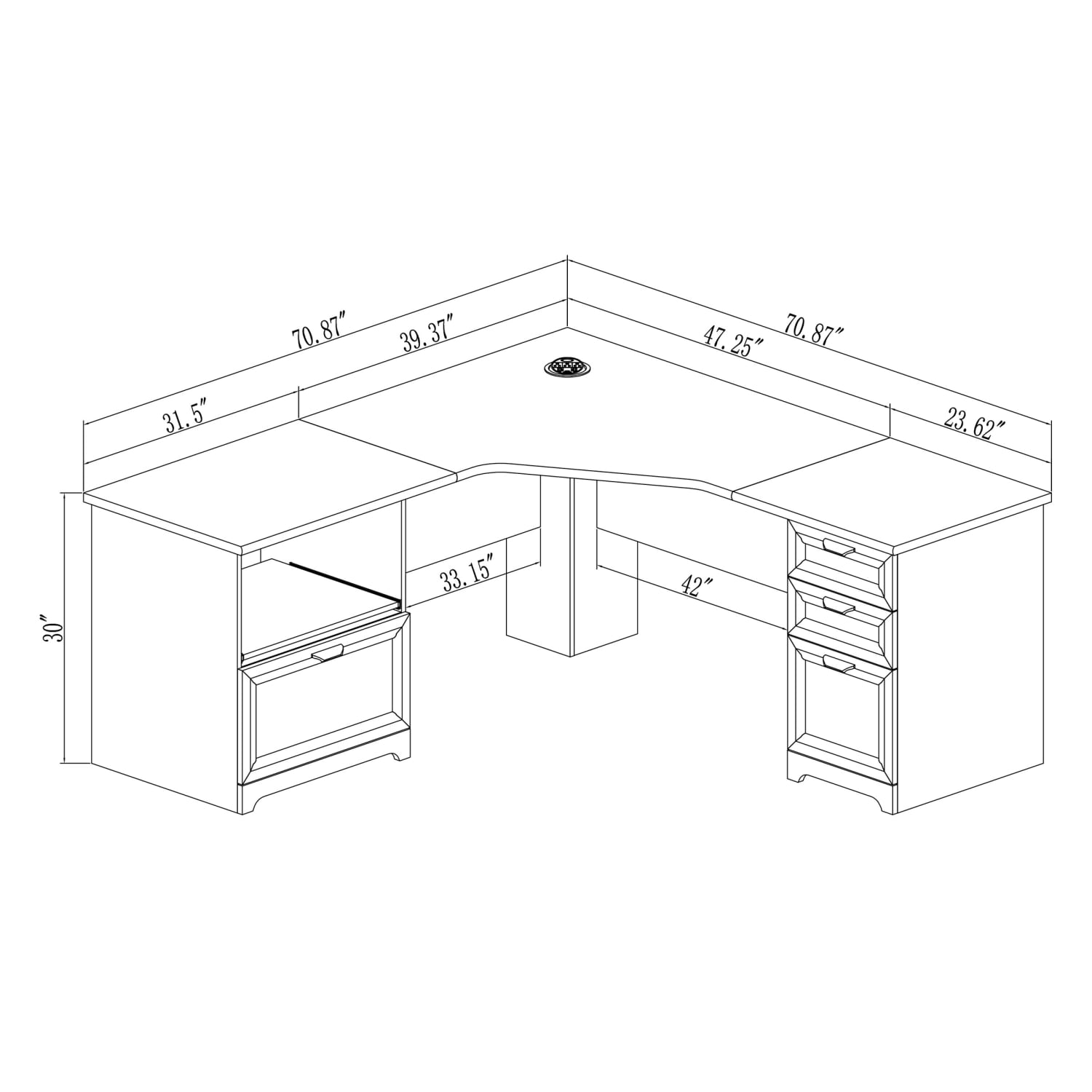 Realspace Magellan Performance 71inW L Shape Corner Desk Cherry PopularChairscom