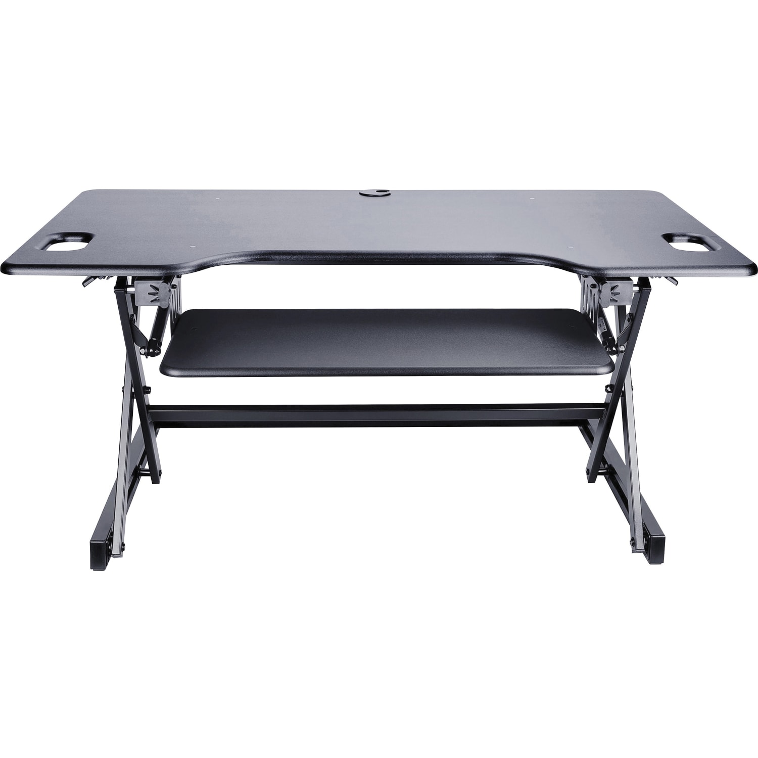 Lorell XL Height-Adjustable Desk Riser, 46in x 24in, Black - Image 4