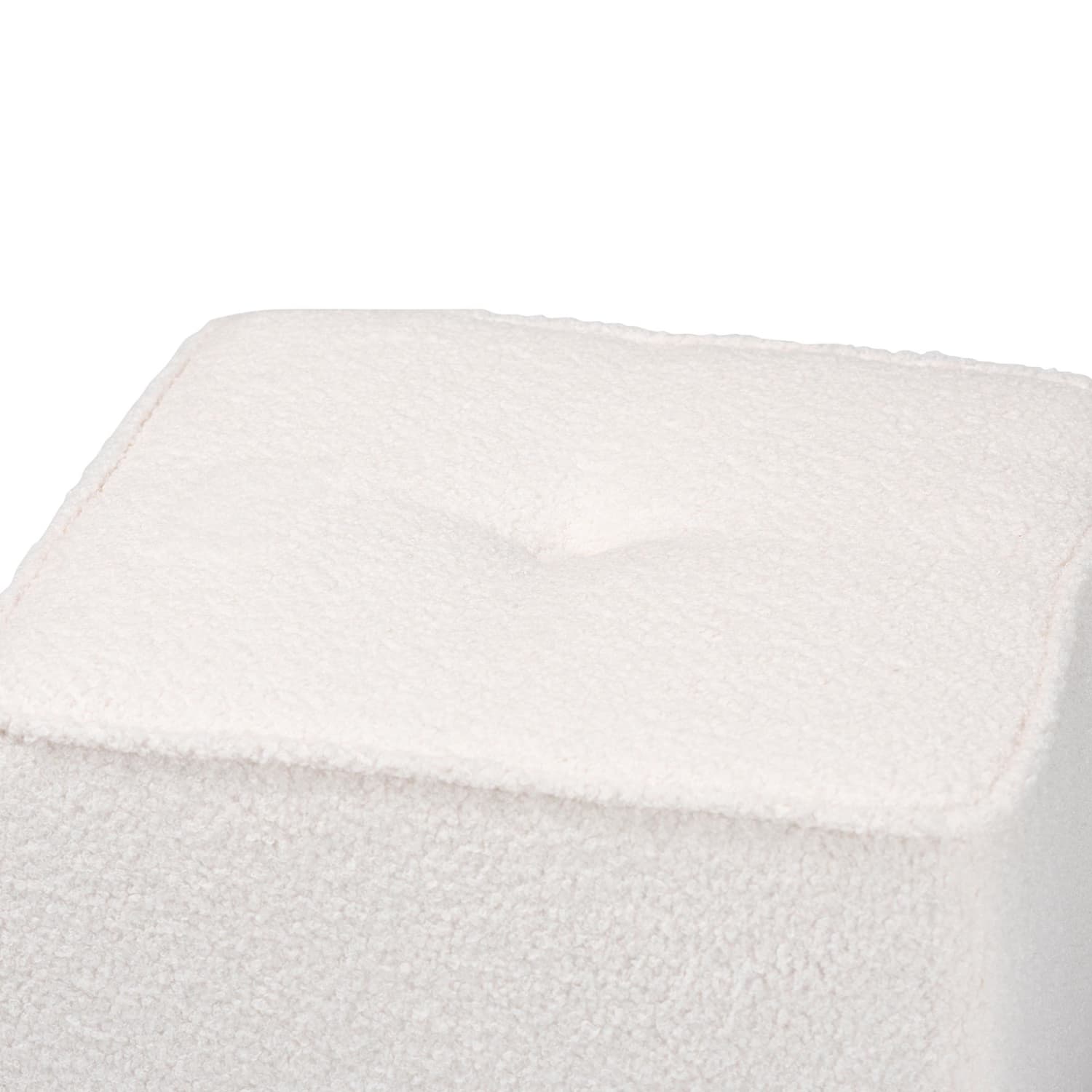 Baxton Studio Isaiah Modern Boucle Upholstered Ottoman, 14-1/4inH x 15-3/4inW x 15-3/4inD, Ivory - Image 5