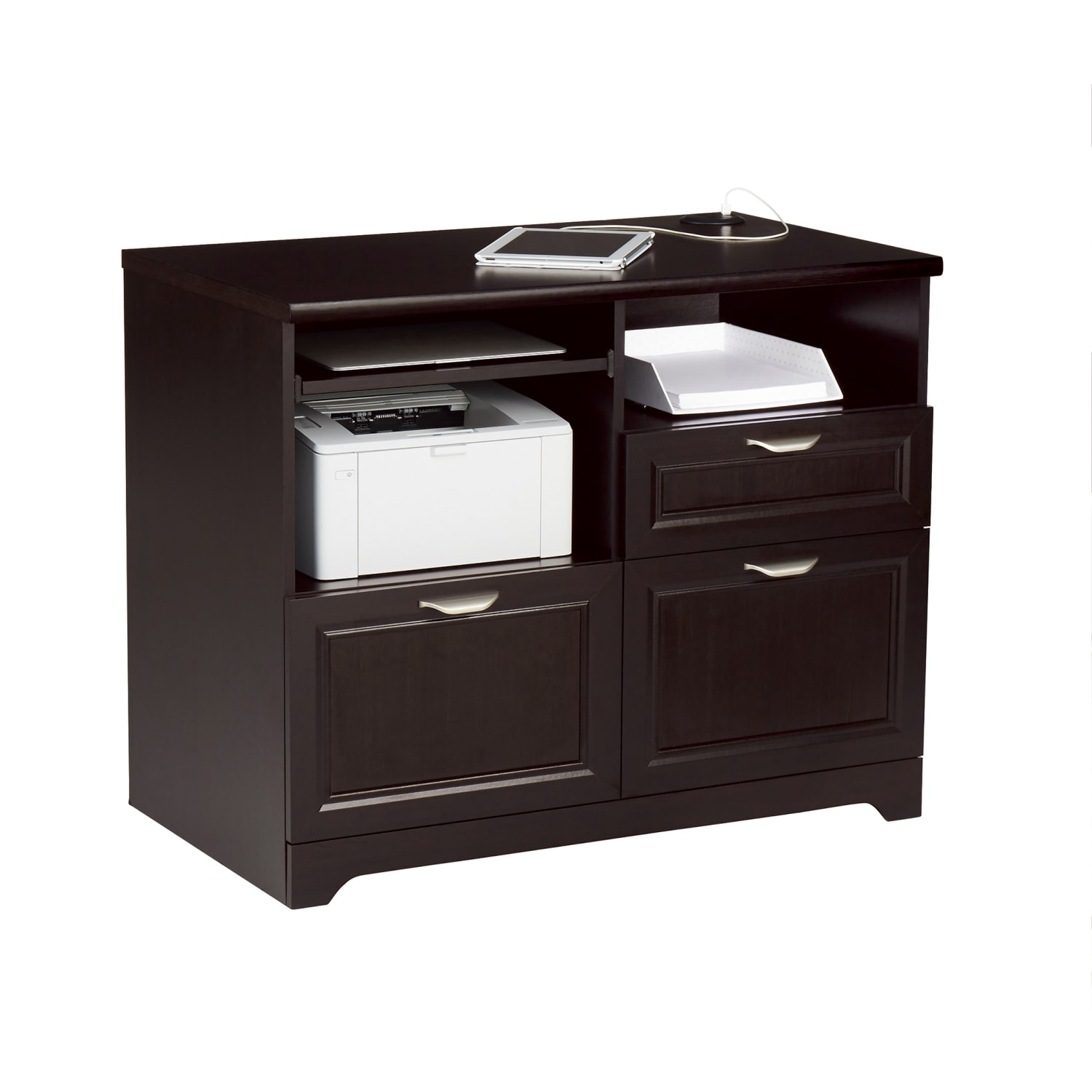 Realspace® Magellan 30"H x 36-5/16"W x 21-1/8"D Tech Station Printer Stand 2.0, Blonde Ash - Image 3