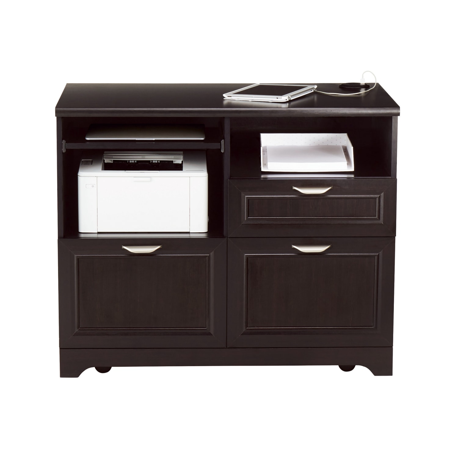 Realspace® Magellan 30"H x 36-5/16"W x 21-1/8"D Tech Station Printer Stand 2.0, Blonde Ash - Image 6