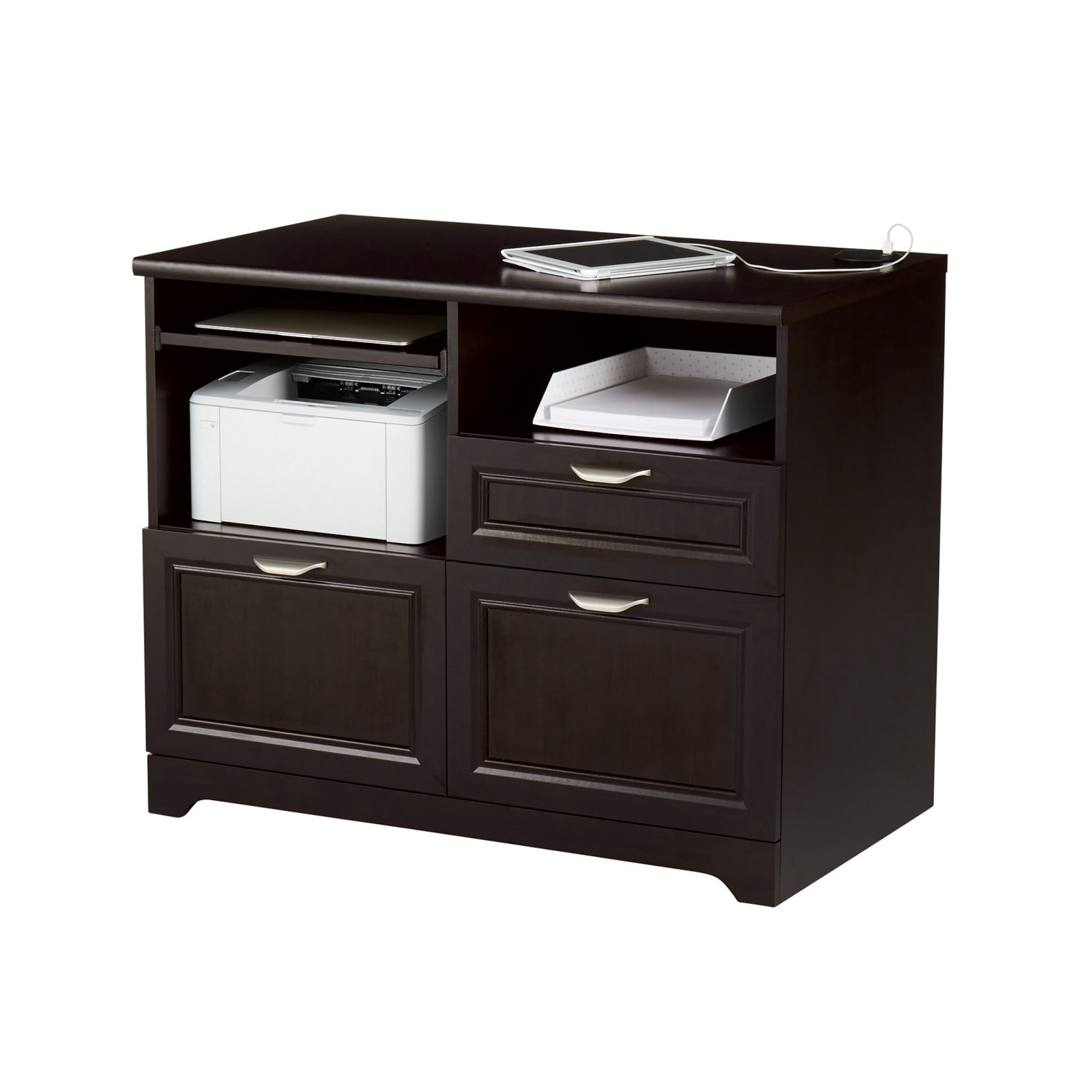 Realspace® Magellan 30"H x 36-5/16"W x 21-1/8"D Tech Station Printer Stand 2.0, Blonde Ash - Image 8