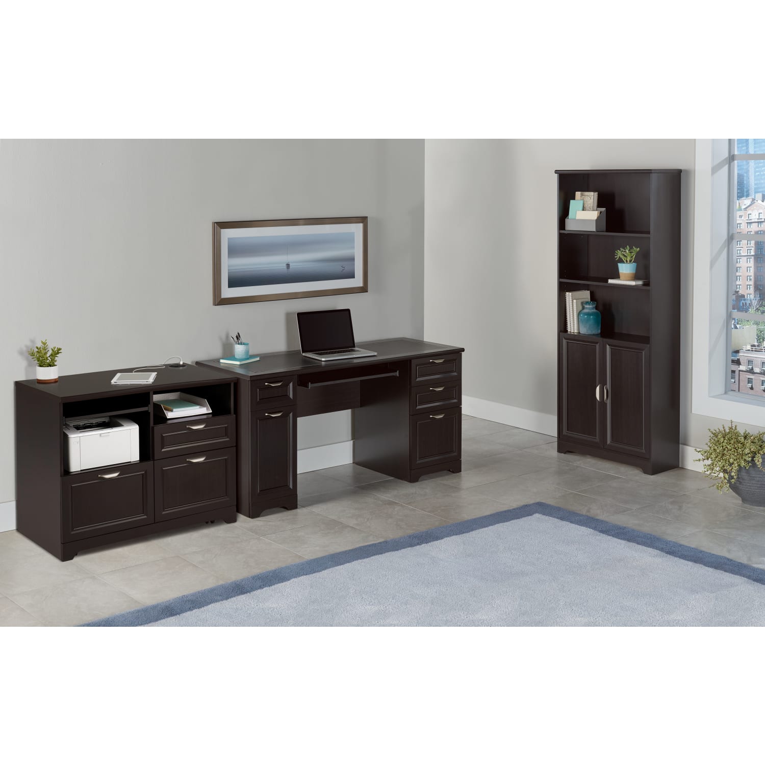 Realspace® Magellan 30"H x 36-5/16"W x 21-1/8"D Tech Station Printer Stand 2.0, Blonde Ash - Image 13