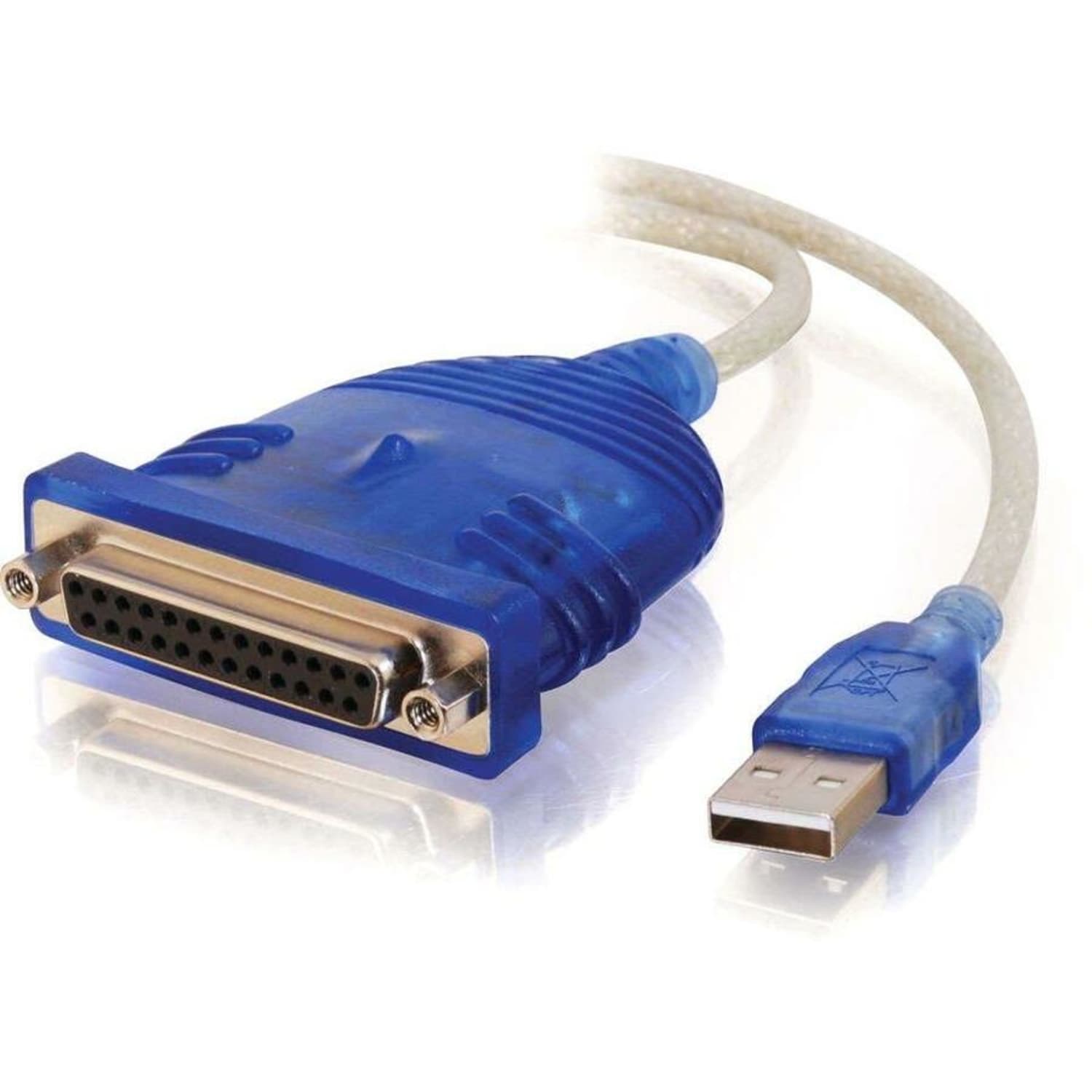 C2G 6ft USB to DB25 Parallel Printer Adapter Cable - Parallel adapter - USB - IEEE 1284 - blue