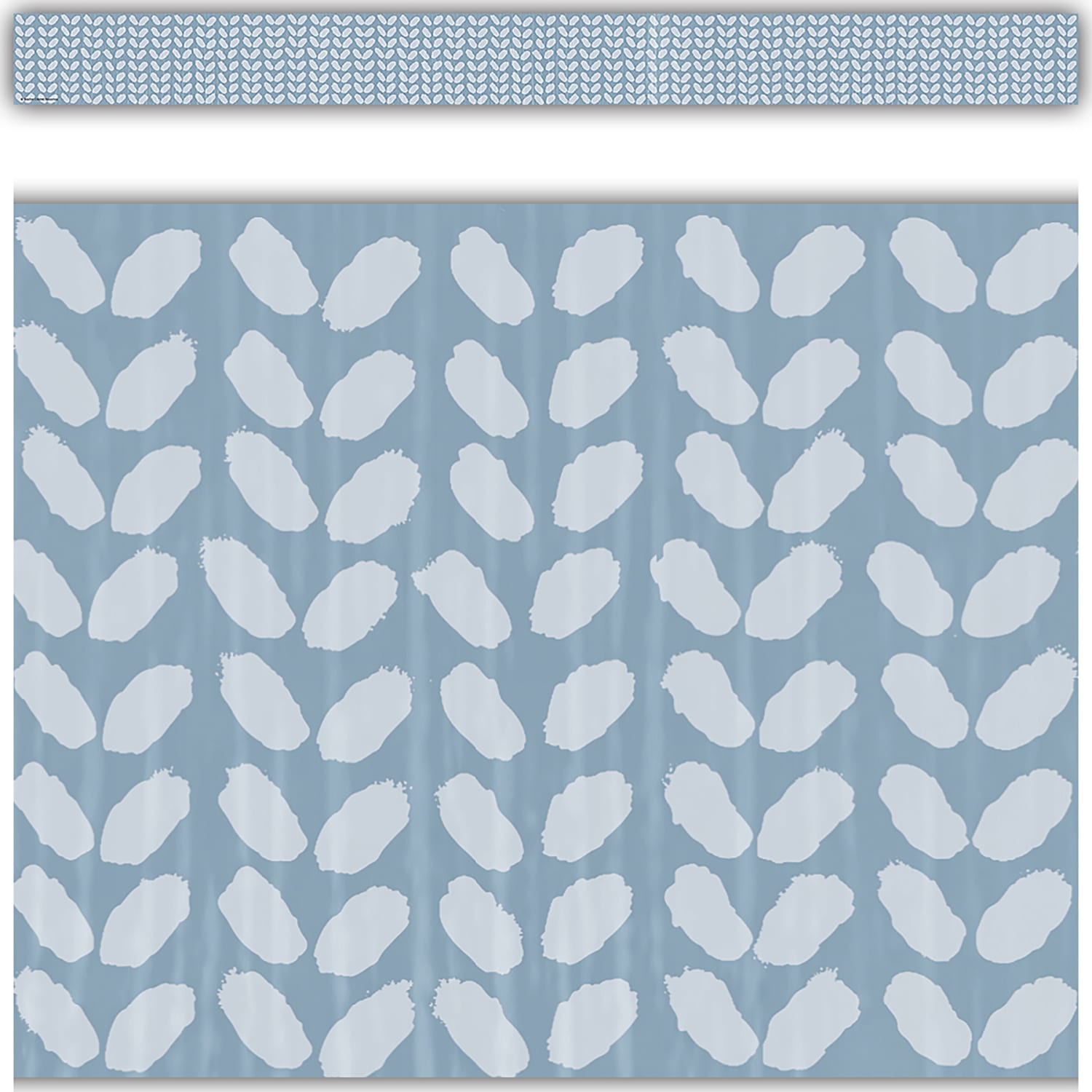 Teacher Created Resources Straight Border Trim, Classroom Cottage Blue Petals, 35ft Per Pack, Set Of 6 Packs - Image 4