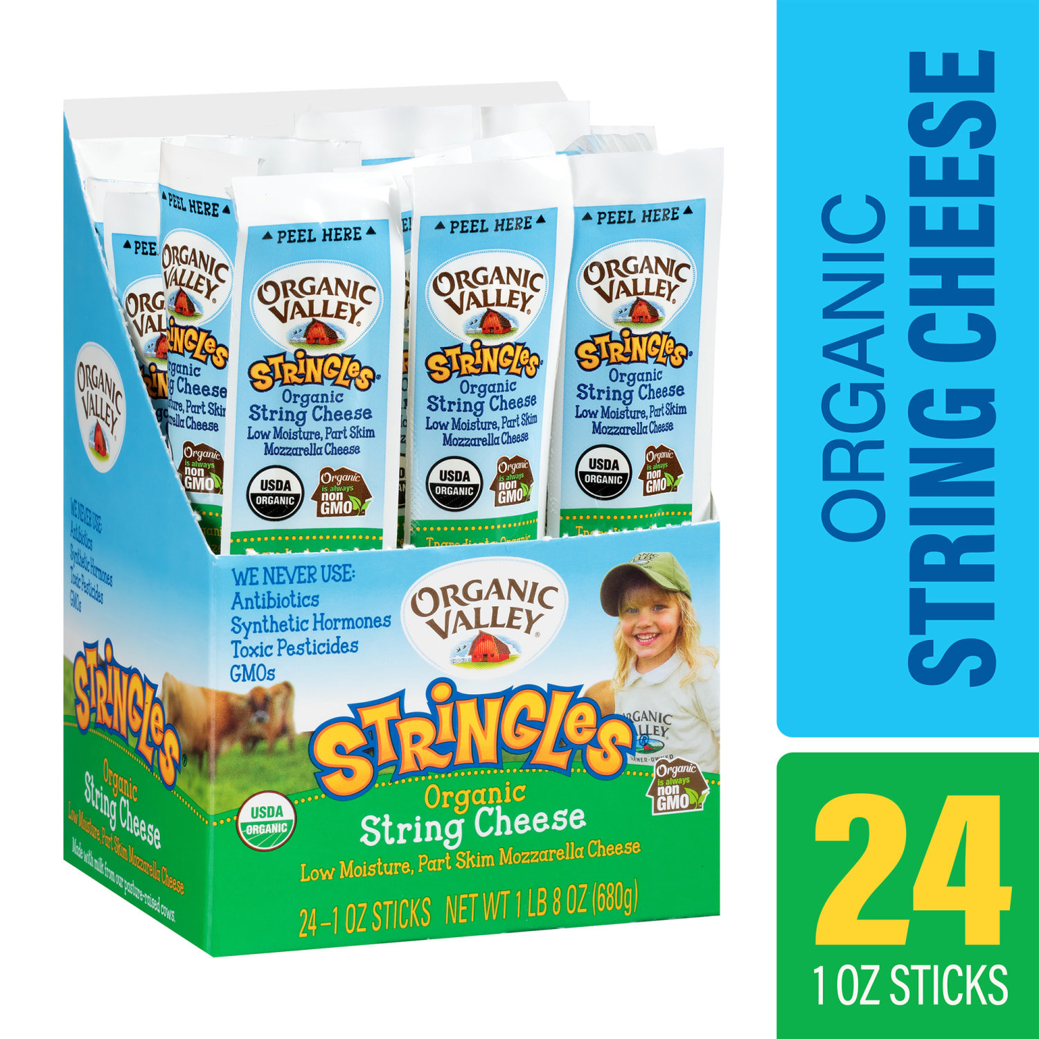Organic Valley String Cheese, 1 Oz, Pack Of 24 Sticks - Image 3
