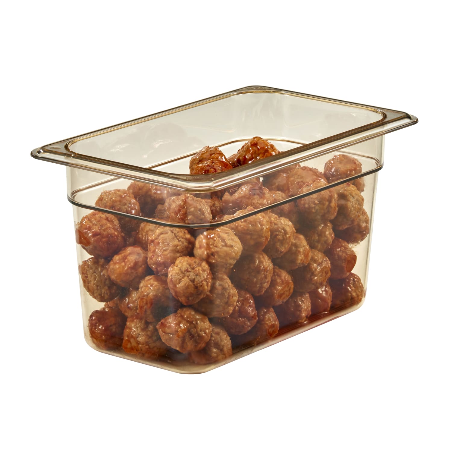 Cambro H-Pan High-Heat GN 1/4 Food Pans, 6inH x 6-3/8inW x 10-7/16inD, Amber, Pack Of 6 Pans - Image 4